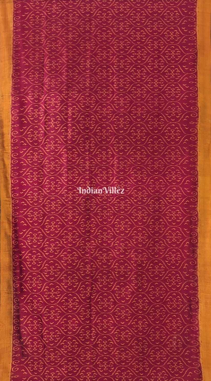 Maroon Golden Contemporary Khandua Silk Saree