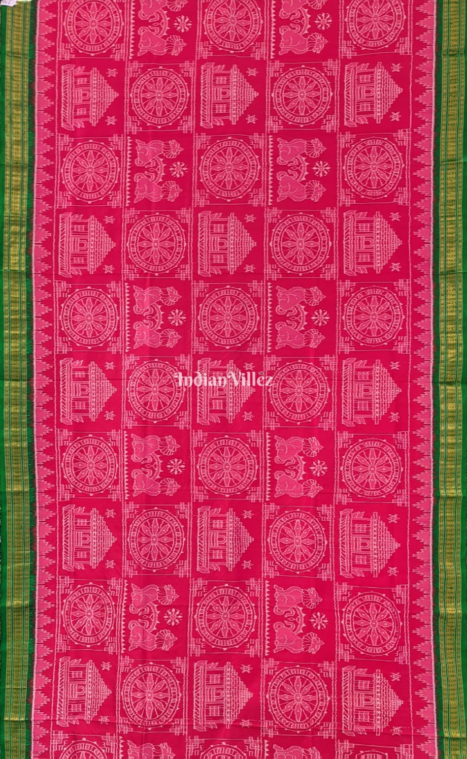 Rani Pink Sambalpuri Silk Saree with Tissue (Zari) Anchal
