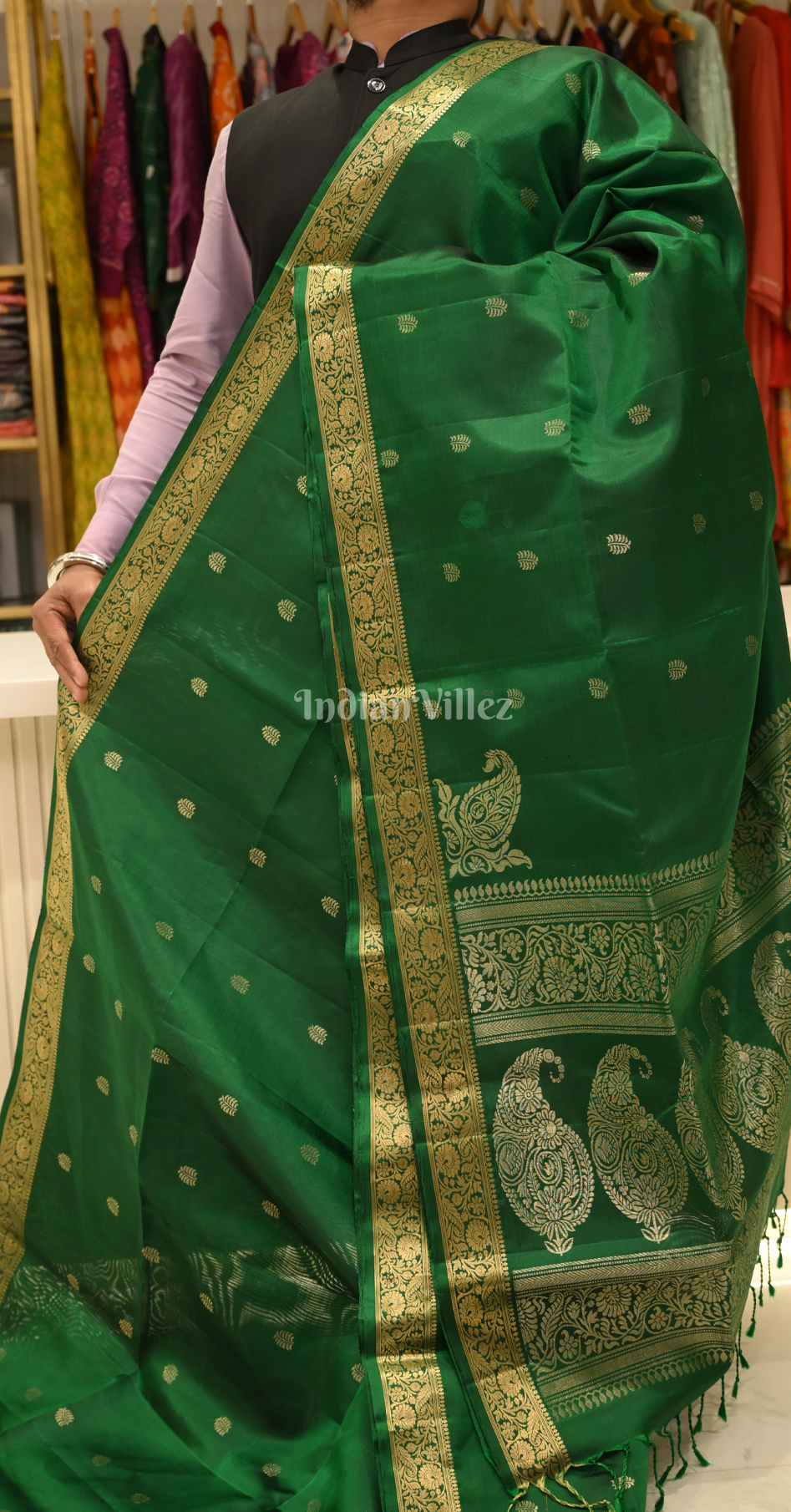 Green Butta Design Pure Kanjivaram Soft Silk Saree 