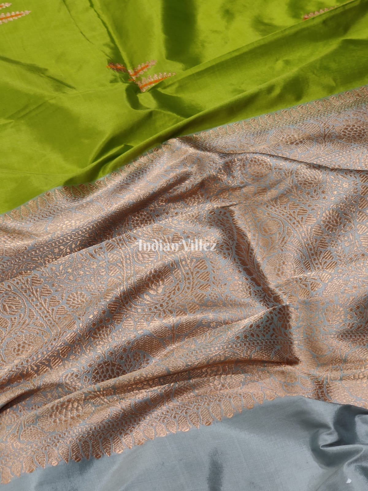 Mehendi Green Designer Banarasi Katan Silk Saree