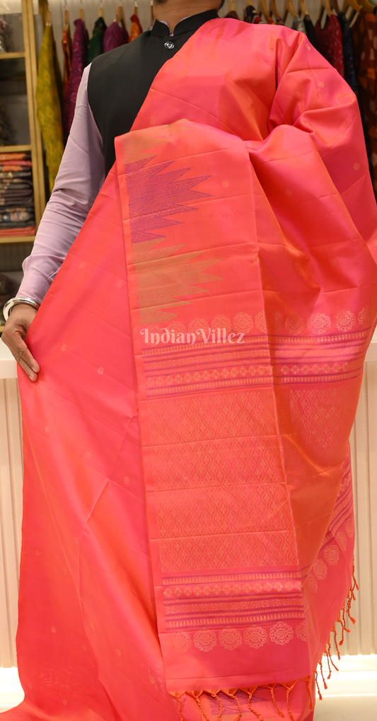 Red Golden Zari Pure Kanjivaram Soft Silk Saree