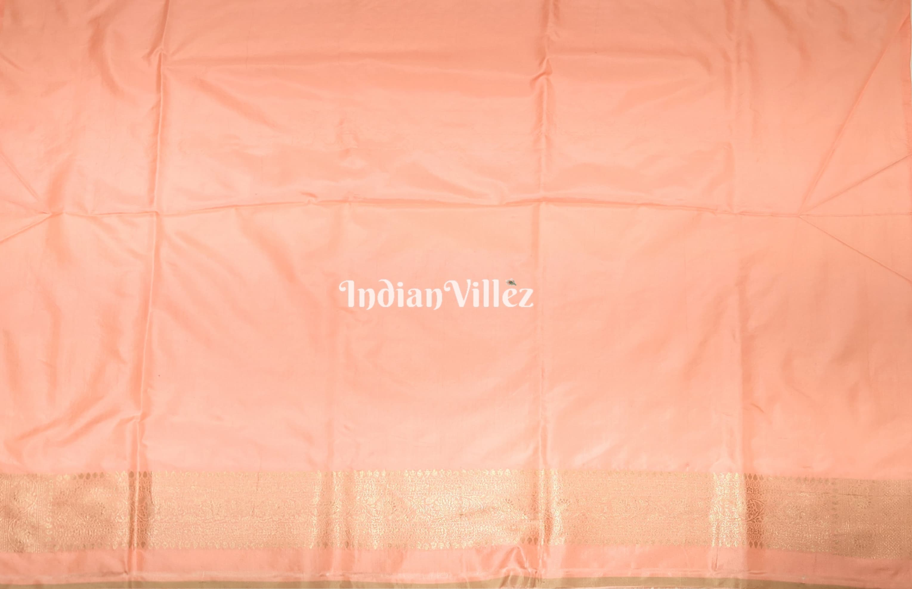 Baby Pink Floral Banarasi Katan Silk Saree