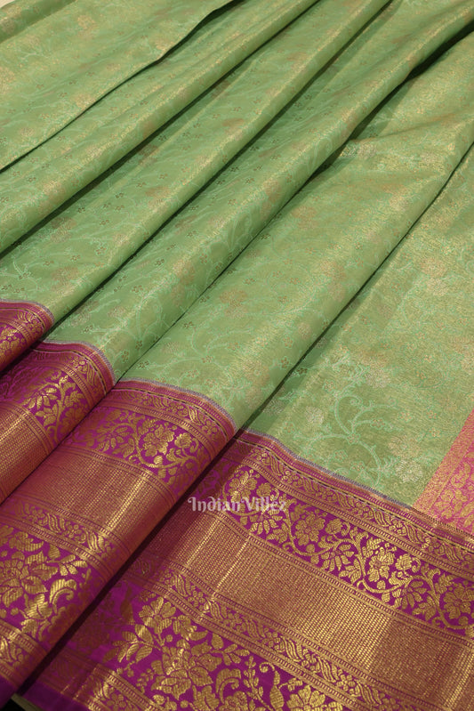 Mint Green Pure Kanjivaram Tissue Silk Saree