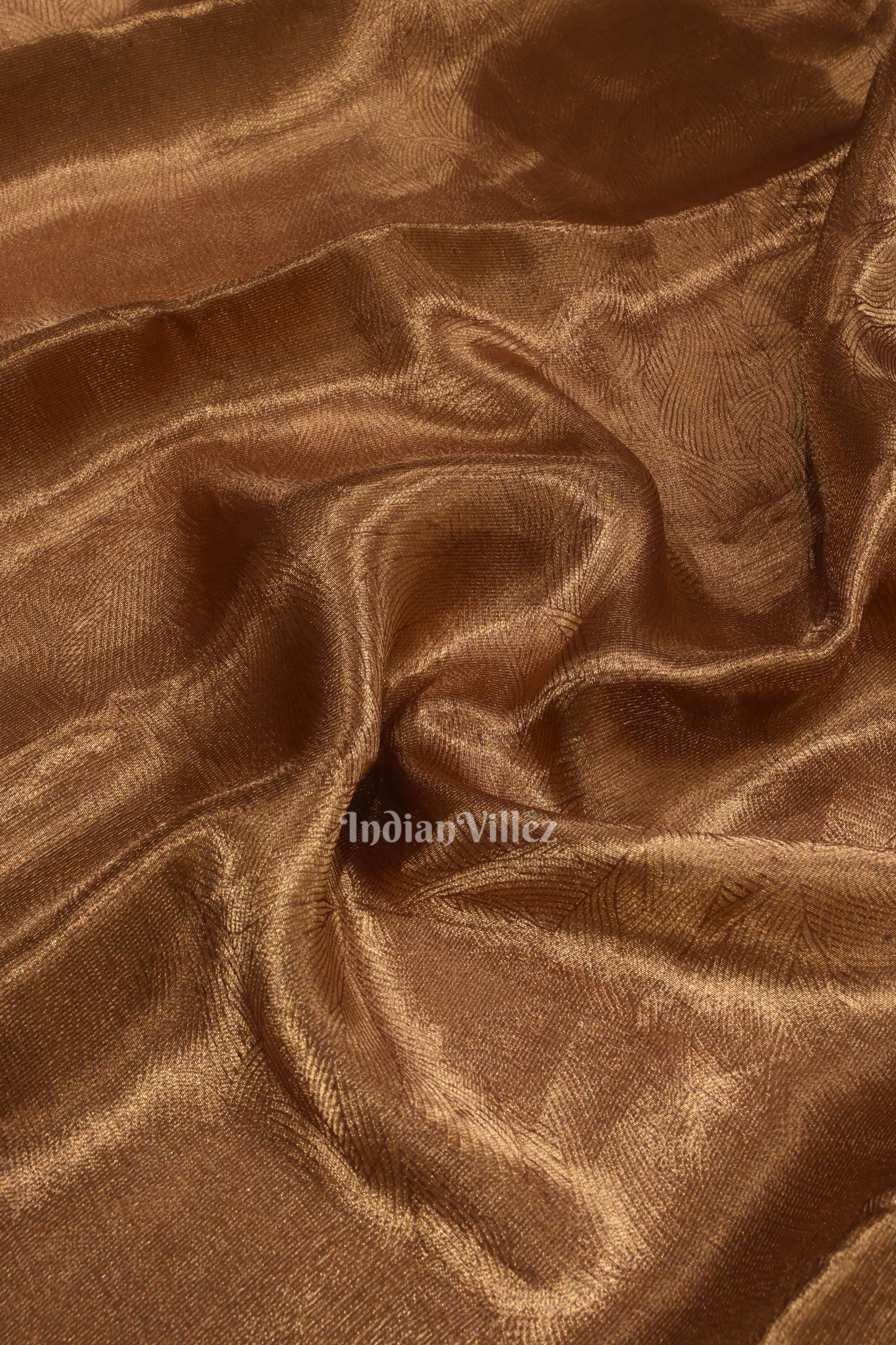 Golden & Violet Shimmer Brocade  Tissue Banarasi Saree 