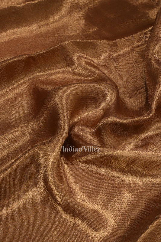 Golden & Violet Shimmer Brocade  Tissue Banarasi Saree 