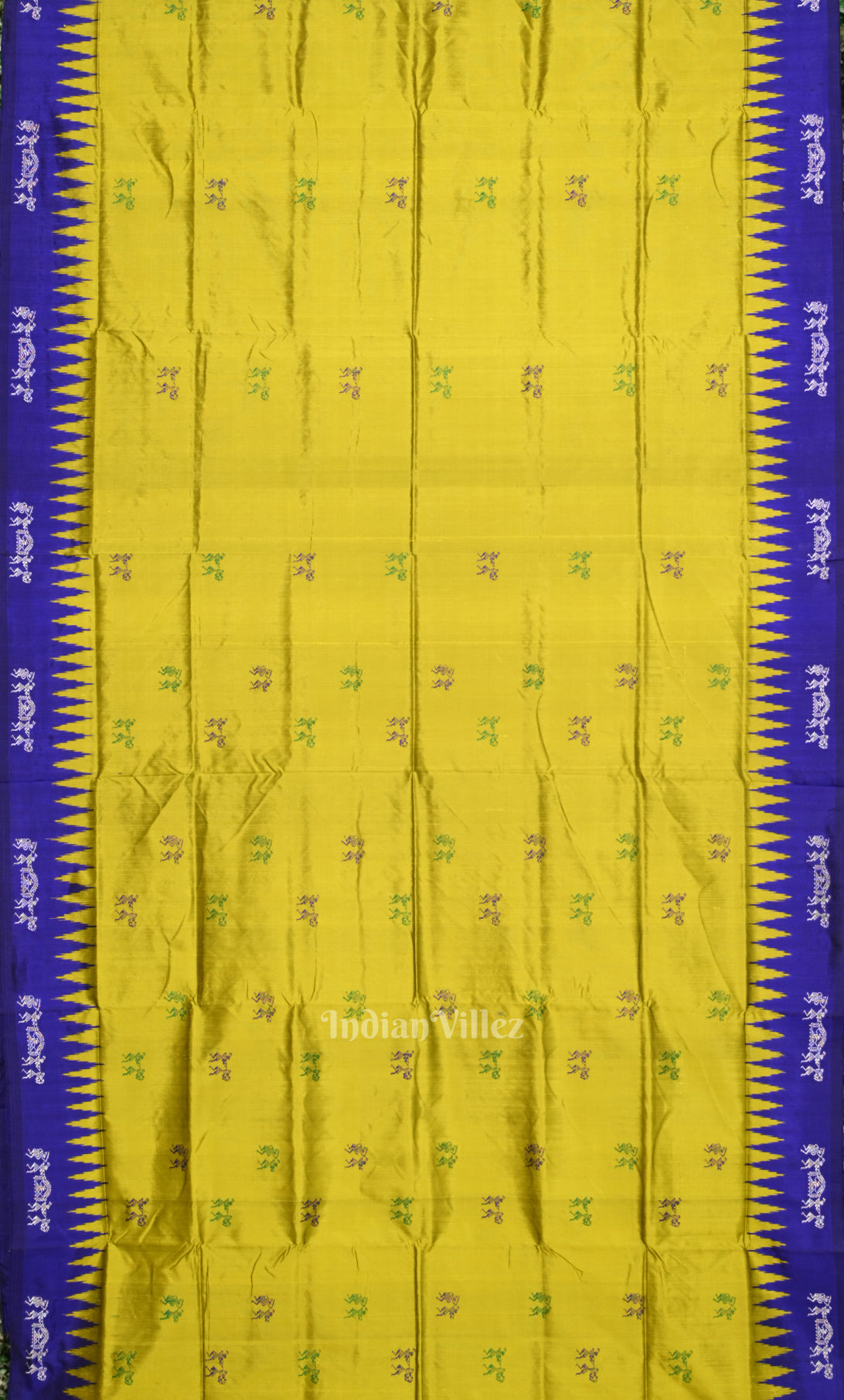 Mehendi Green Blue Tribal Doli Sawari Odisha Ikat Bomkai Sambalpuri Silk Saree
