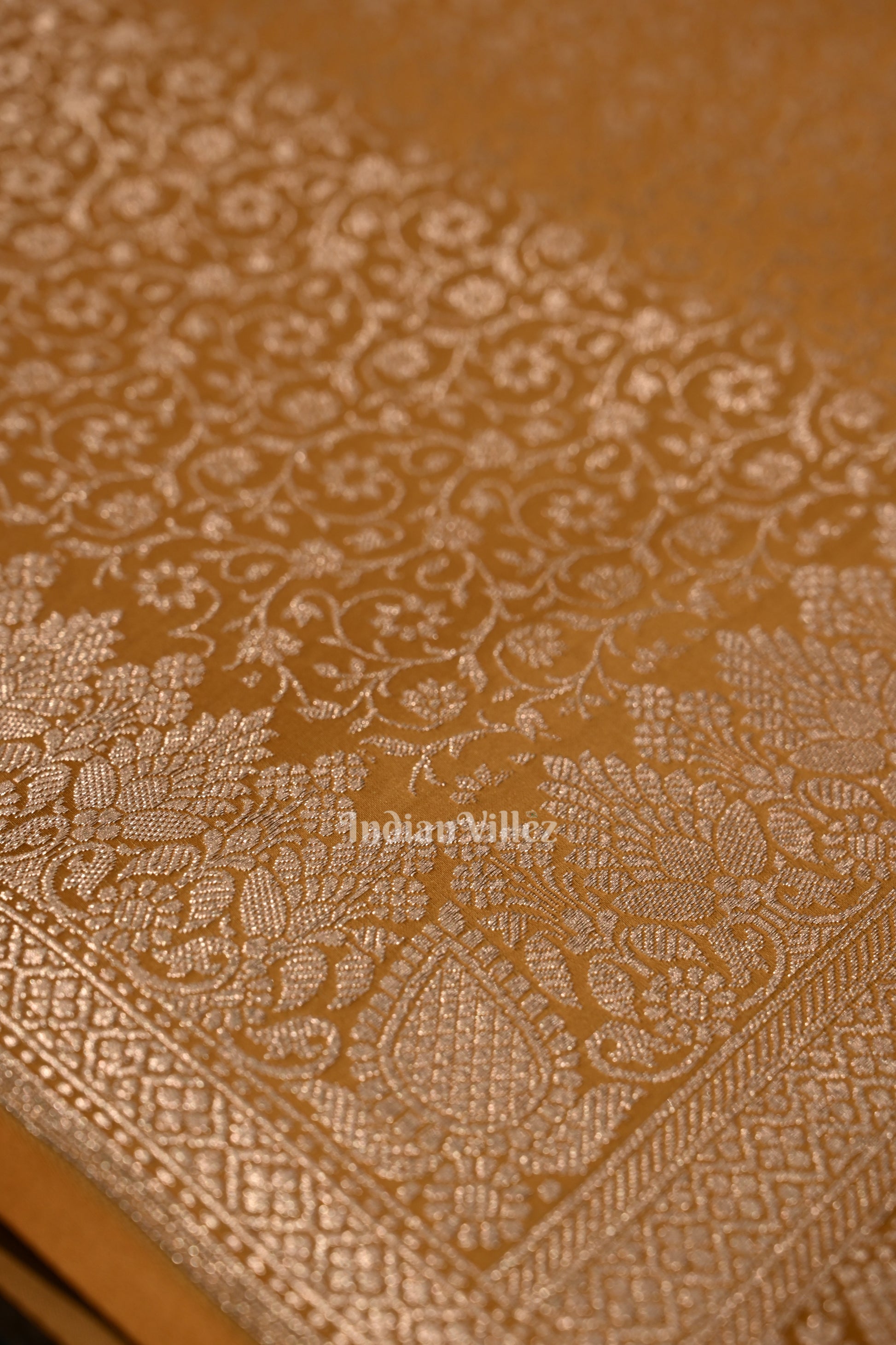 Rust Orange Dual Tone Pure  Meenakari Mashru Satin Silk Banarasi Saree