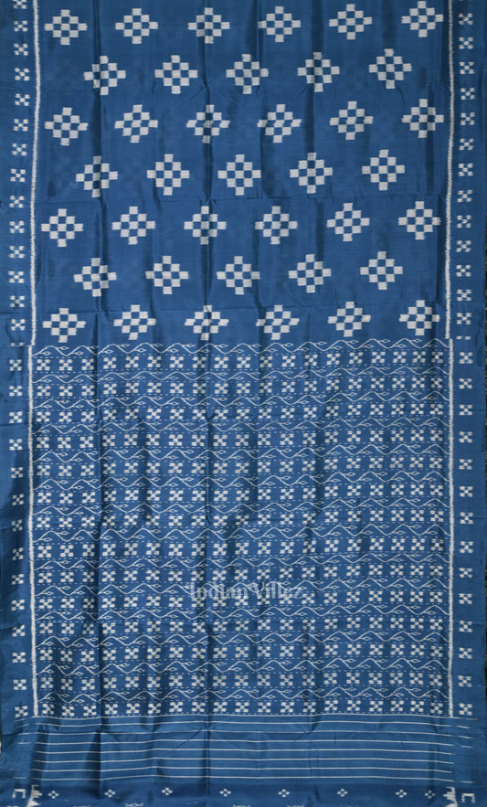 Blue Pasapali  Odisha Ikat Contemporary Designer Saree