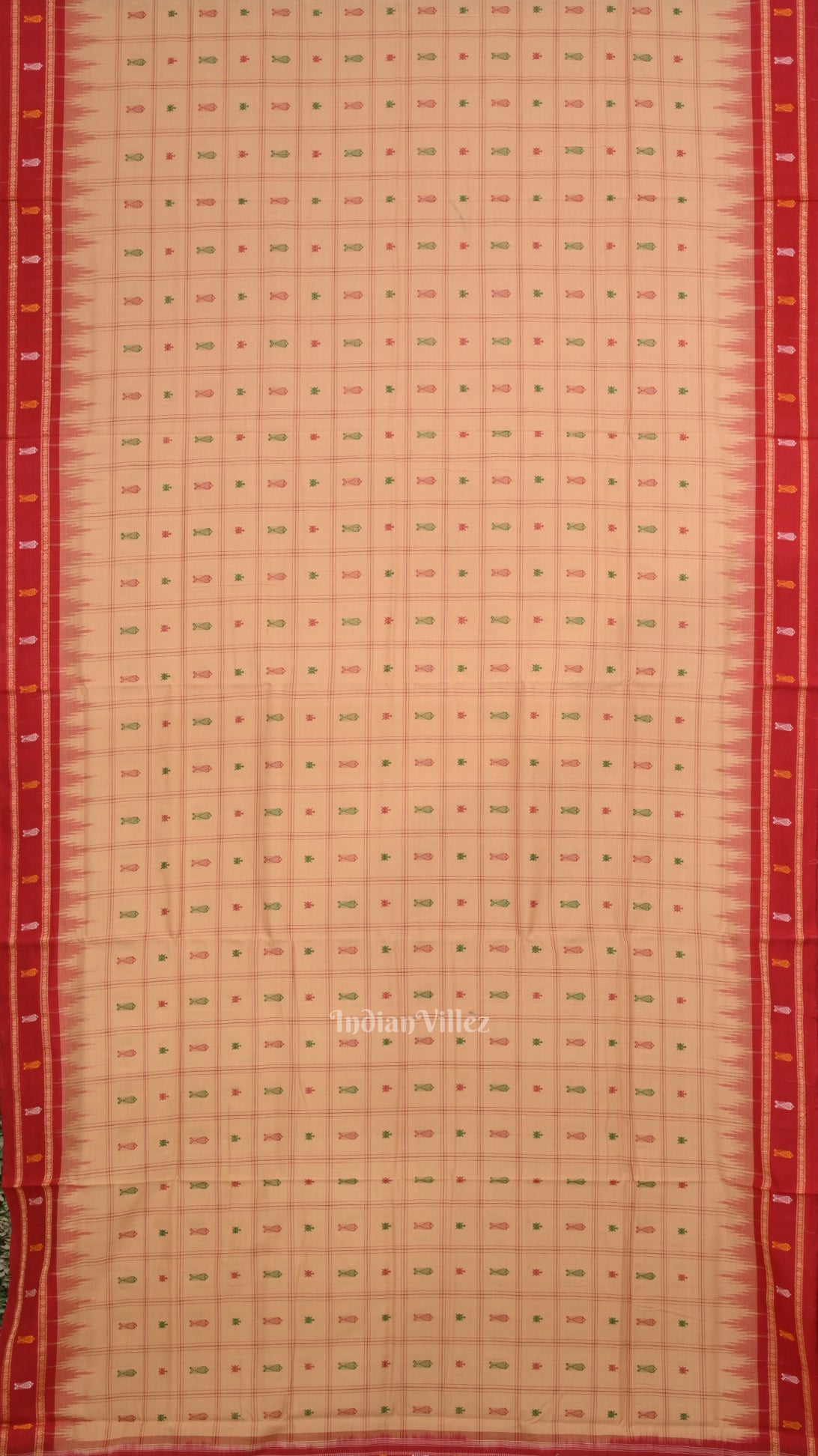 Camel Brown Hazar Buti Odisha Ikat Sambalpuri Pure Cotton Saree