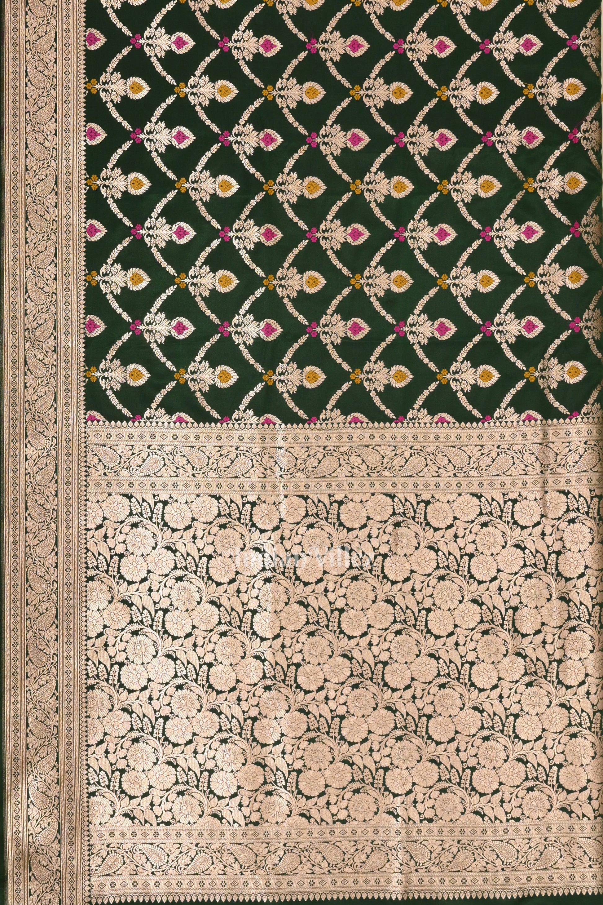Green Meenakari Pure Mashru Satin Silk Banarasi Saree

