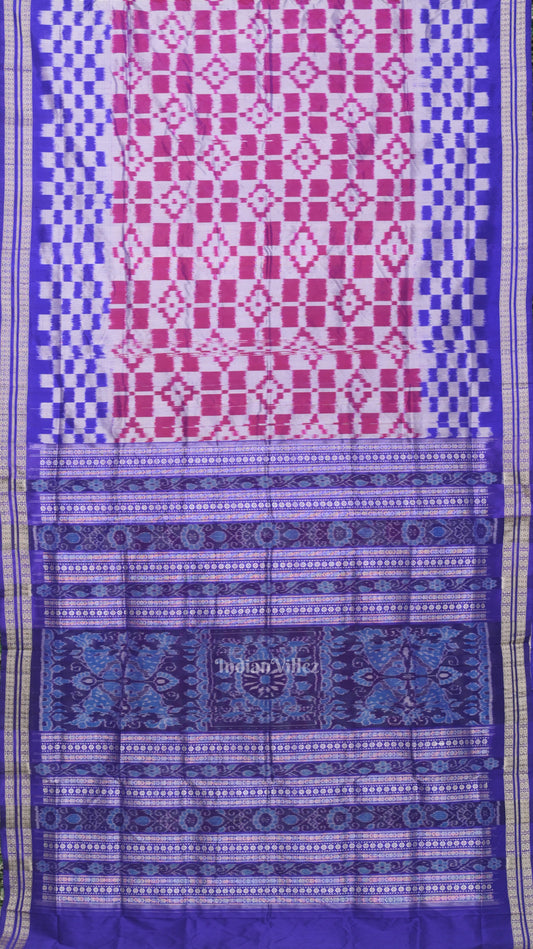 Purple Dual Tone Pasapali Sambalpuri Silk Saree