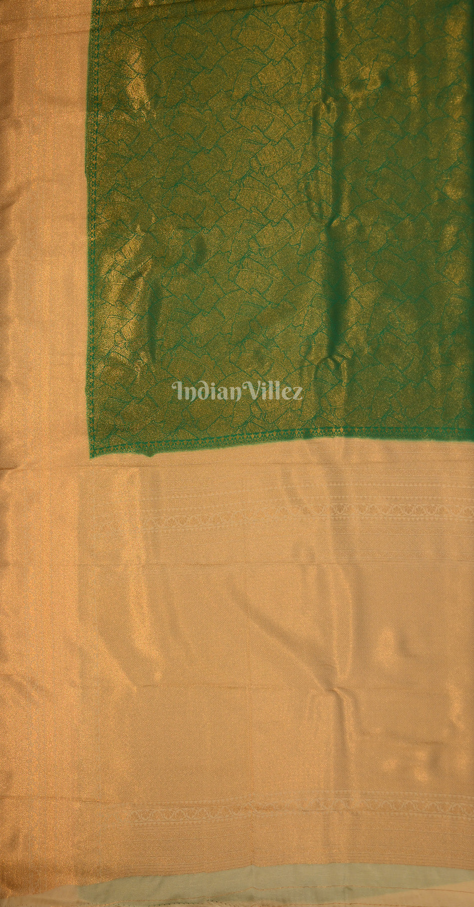  Green Beige Tissue Kanjivaram Silk Saree 