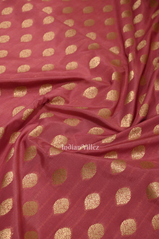 Onion Pink Soft Pure Mashru Satin Silk Banarasi Saree 