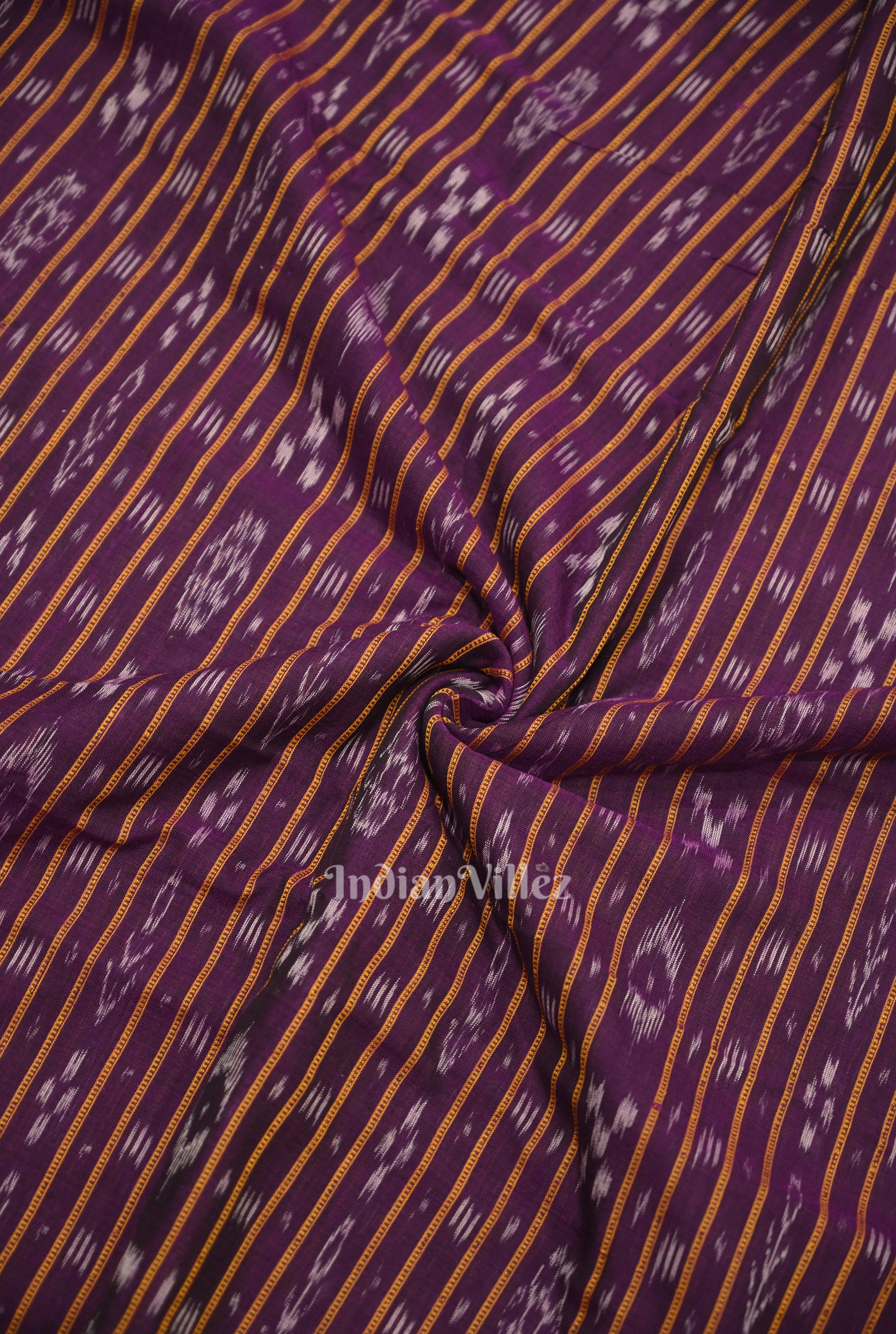 Purple Sambalpuri Odisha Ikat Cotton Fabric 