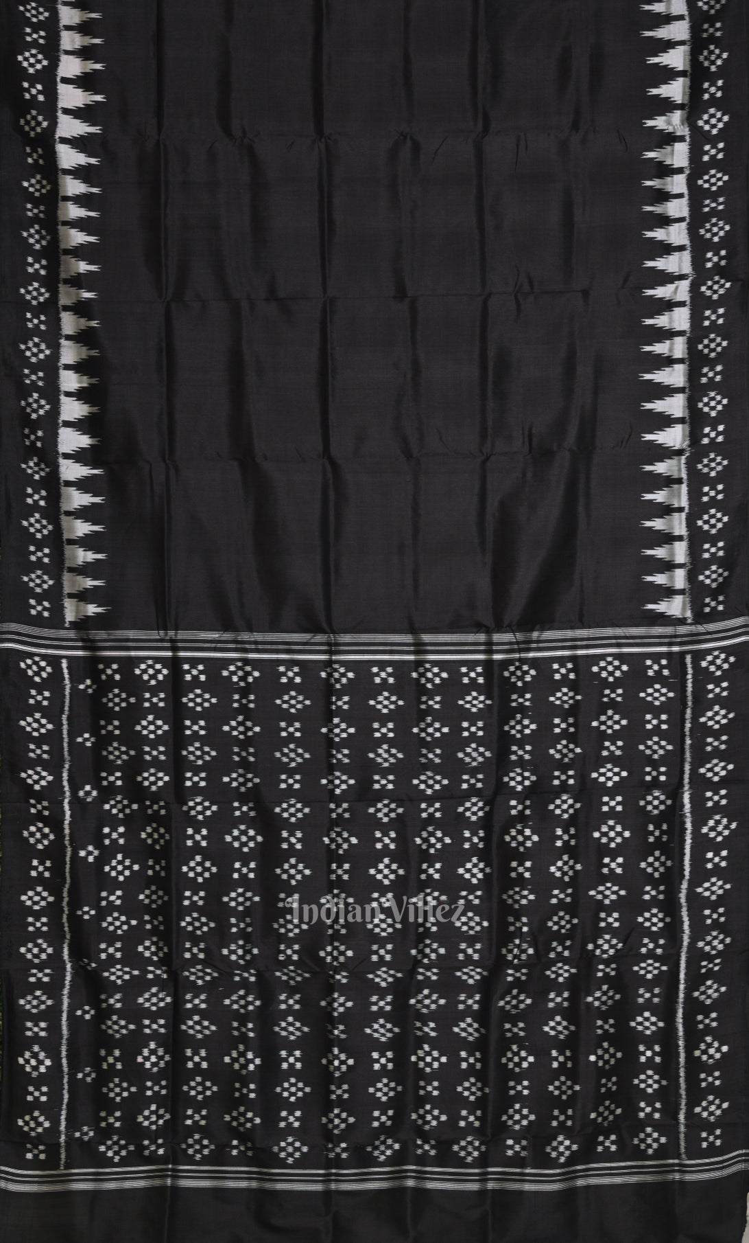 Black Pasapali Odisha Ikat Contemporary Designer Silk Saree 