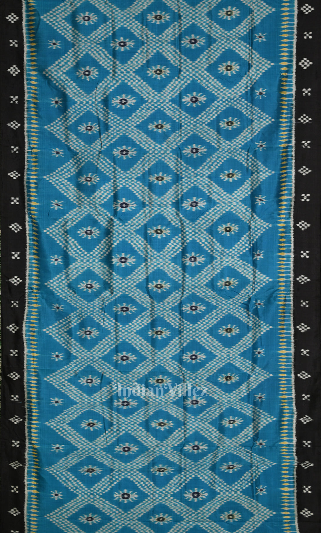 Sky Blue Tarabali Odisha Ikat Contemporary Designer Saree