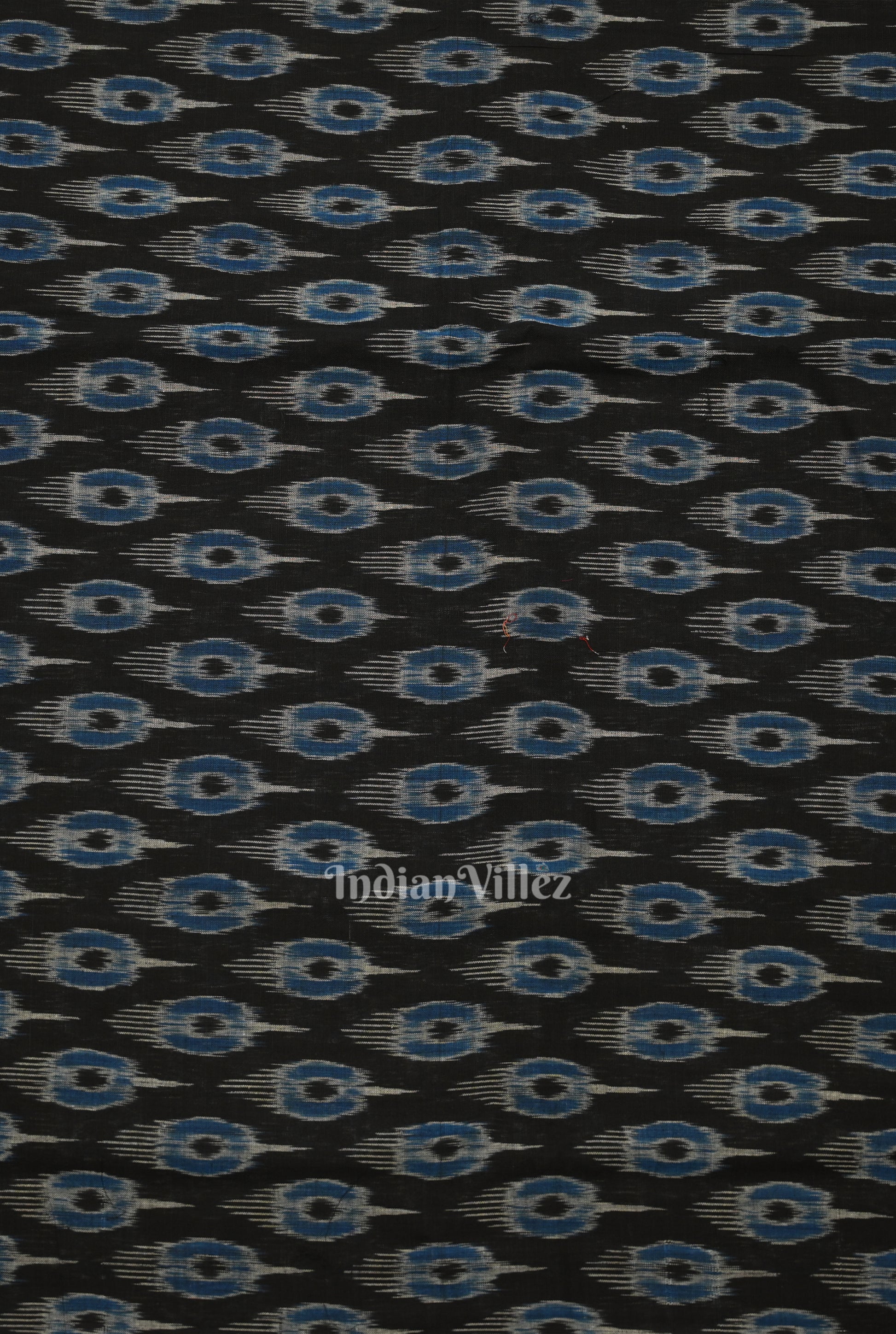 Black Blue Mayur Motif Odisha Ikat Sambalpuri Cotton Fabric