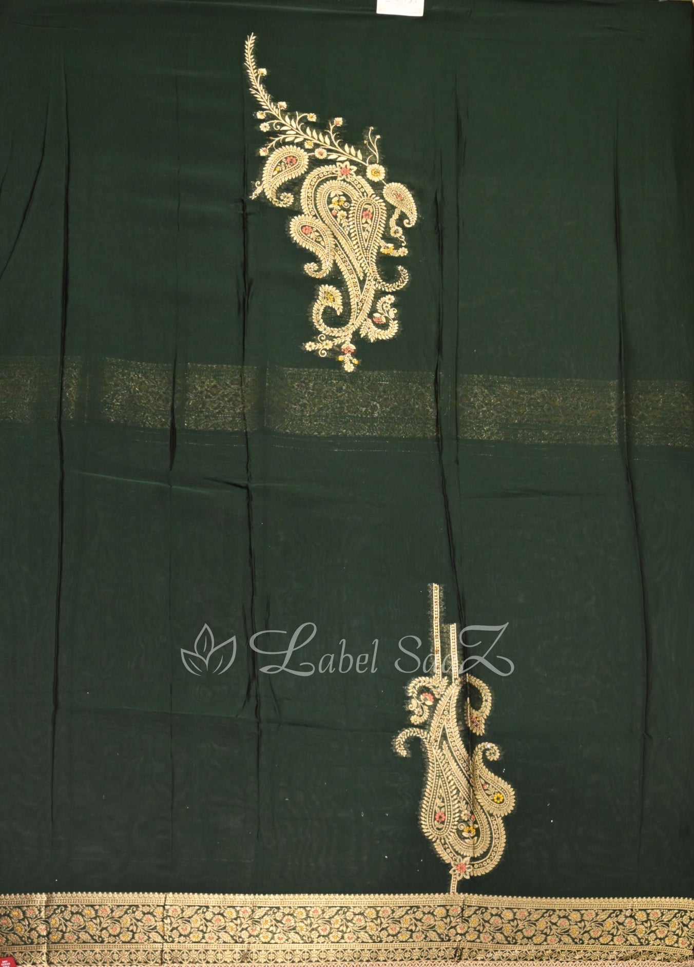 Dark Green Unstitched Salwar Suit 