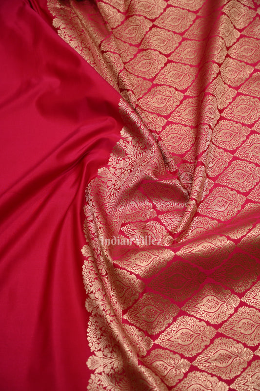  Exclusive Bright Pink Pure Soft Mashru Satin Silk Banarasi Saree 
