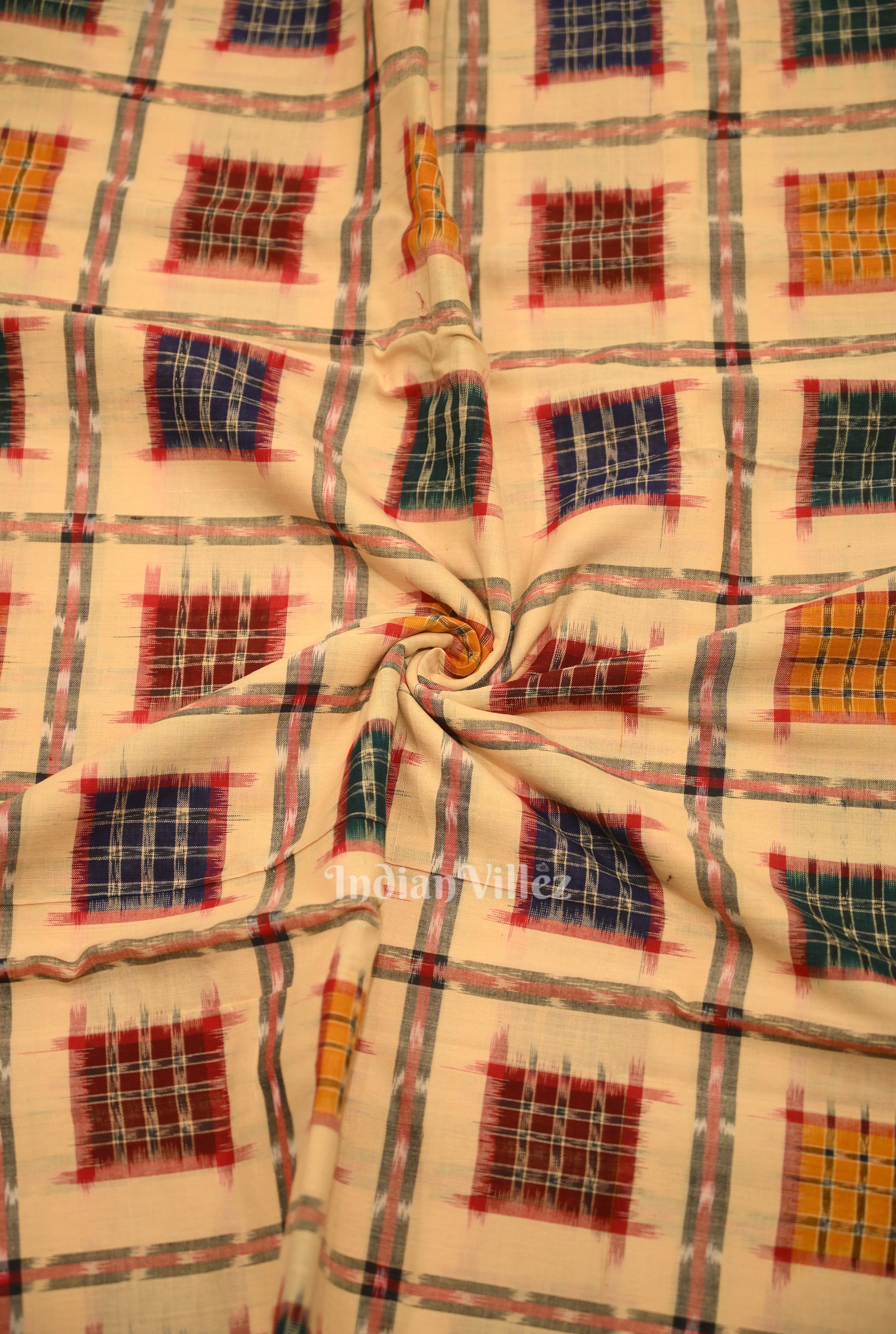 Sandal Wood Ashwin Sambalpuri Ikat Cotton Fabric