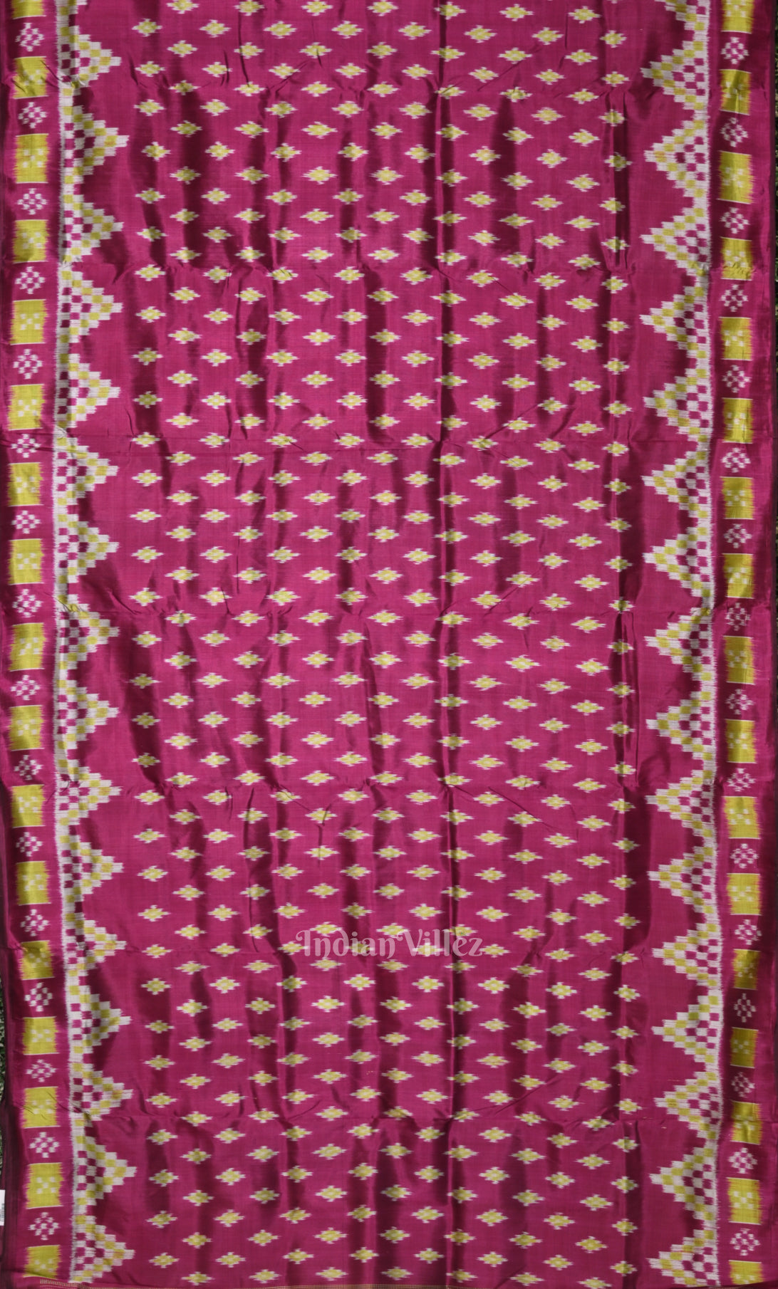 Wine Purple Pasapali  Border Odisha Ikat Contemporary Designer Silk Saree 