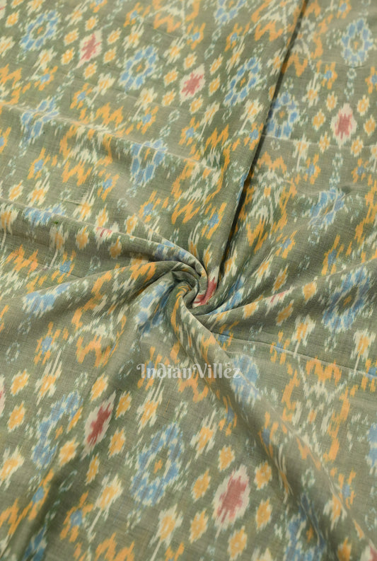 Light Blue  Dual Tone Pochampally Ikat Silk & Cotton (Sico) Fabric