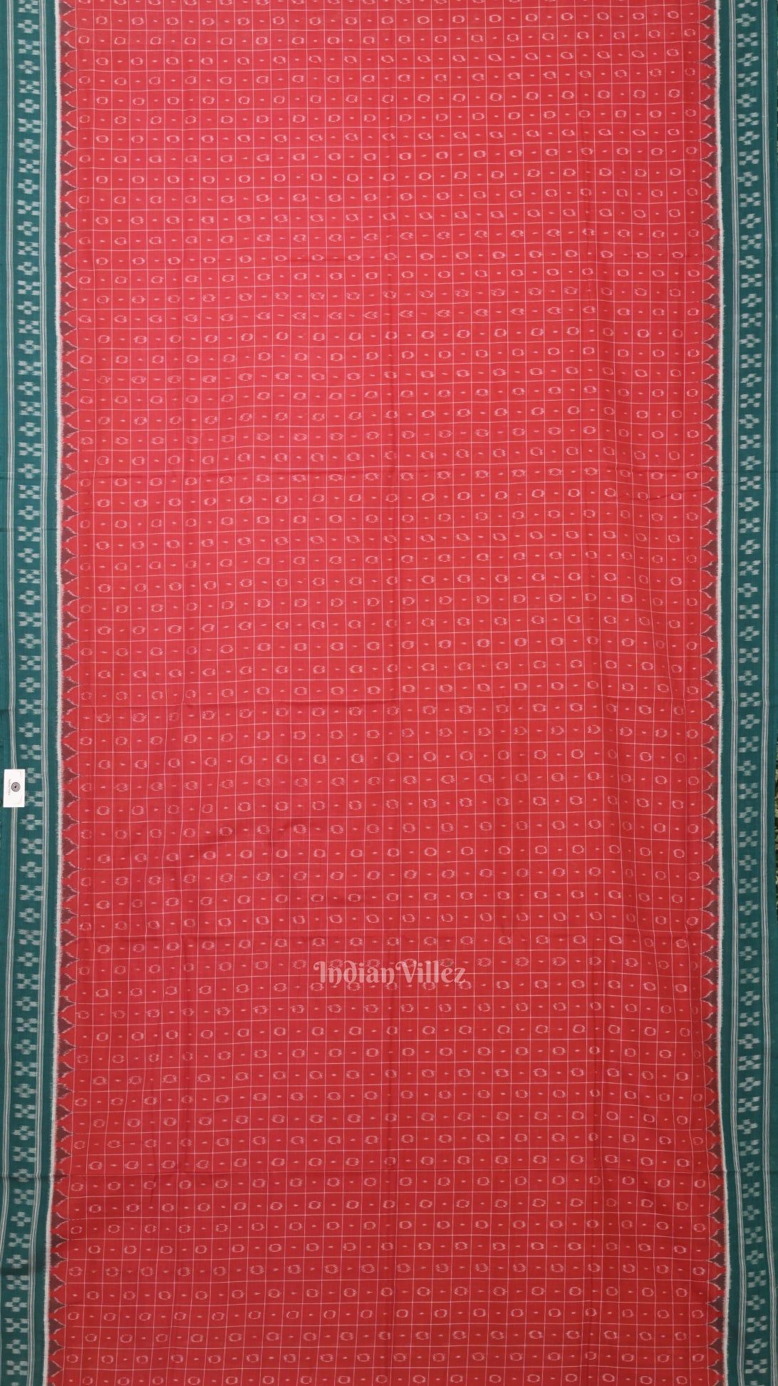 Red Green Maniraja Odisha Ikat Sambalpuri Cotton Saree 