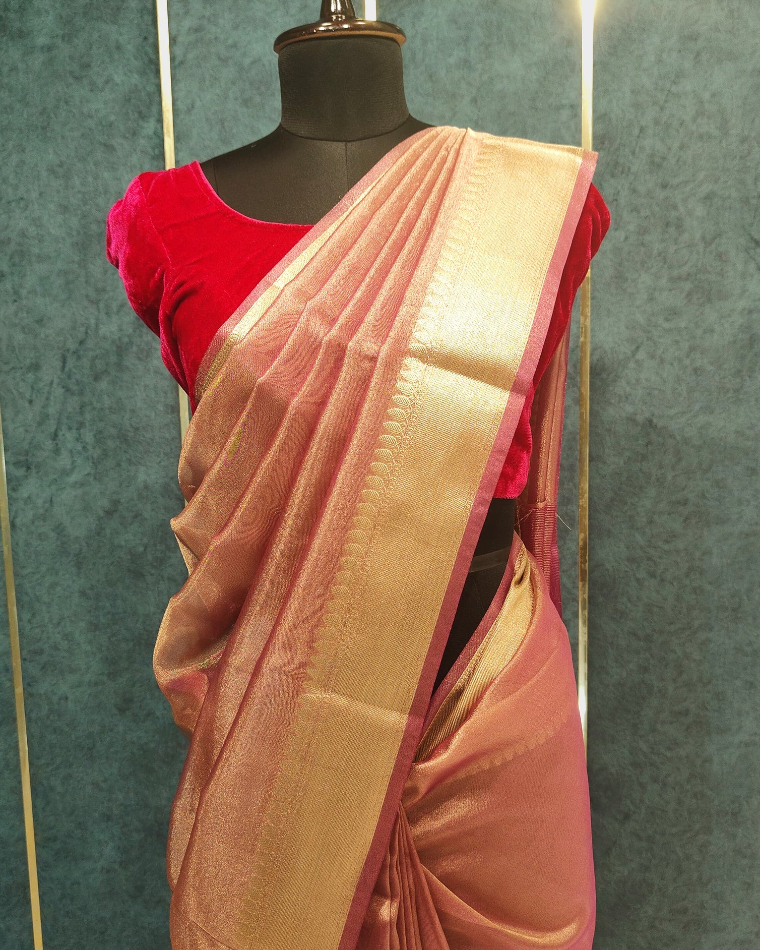 Copper Tissue Banarasi Saree