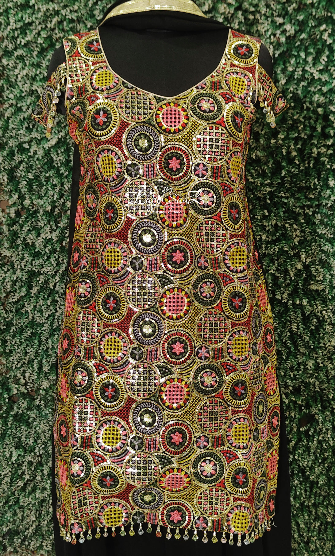 Multicolour Kurta with Pant Set and Dupatta 