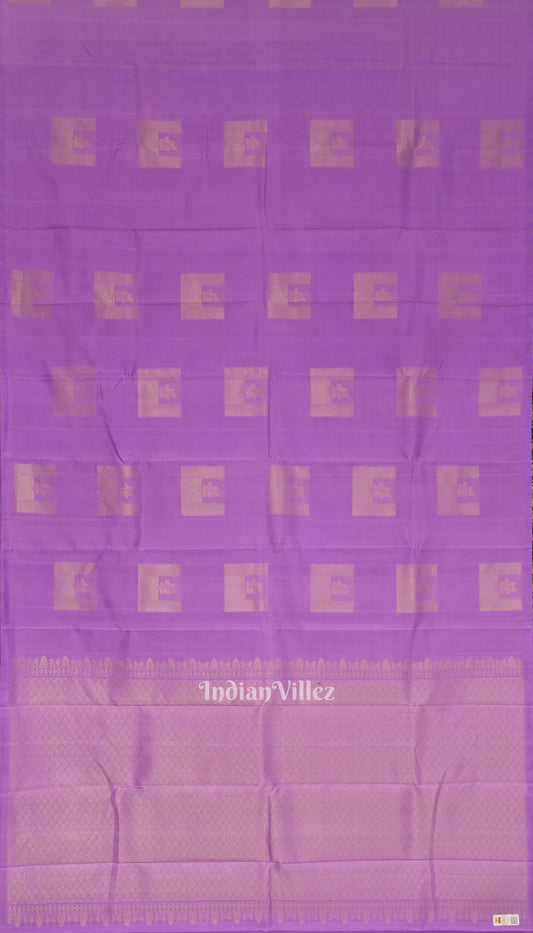 Lavender Pure Kanjivaram Soft Silk Saree