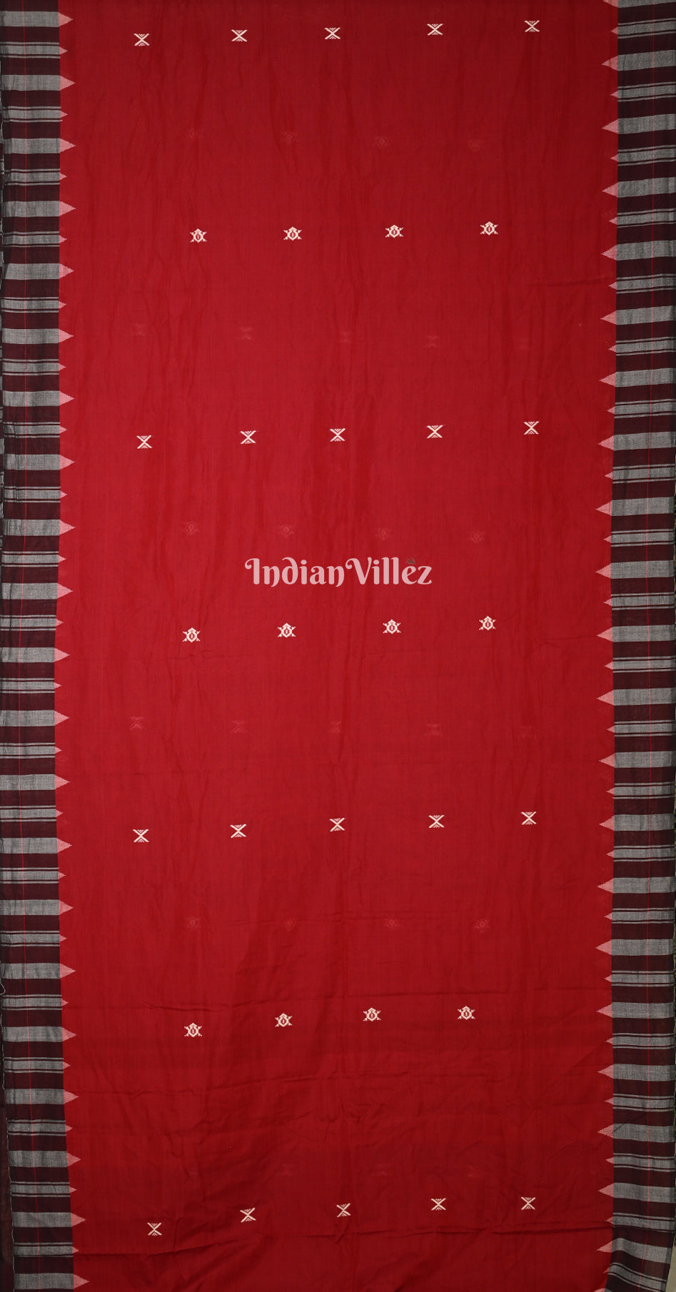 Maroon Odisha Handloom Natural Dye Kotpad Cotton Saree 