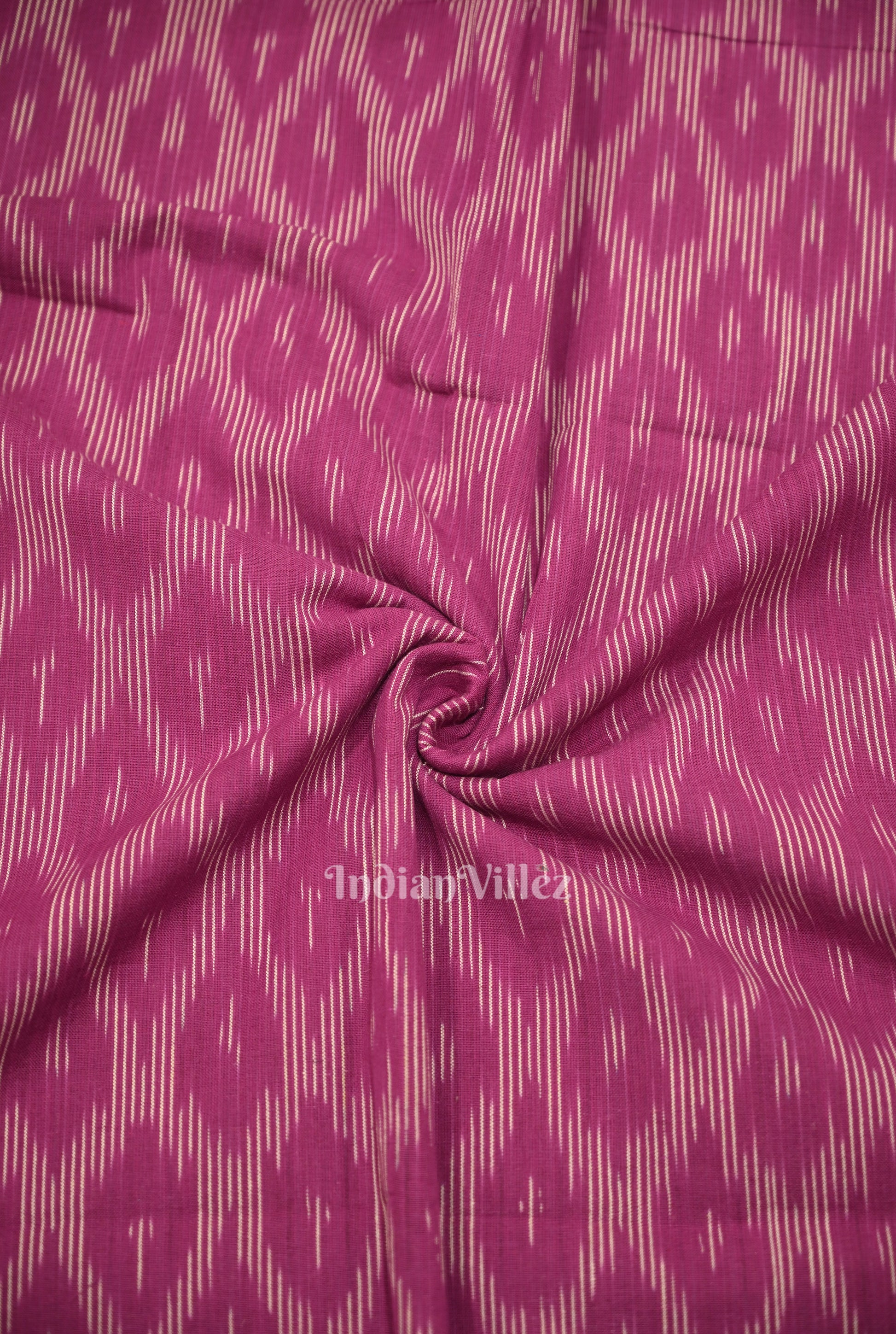 Magenta Pink Pochampally Ikat Cotton Fabric