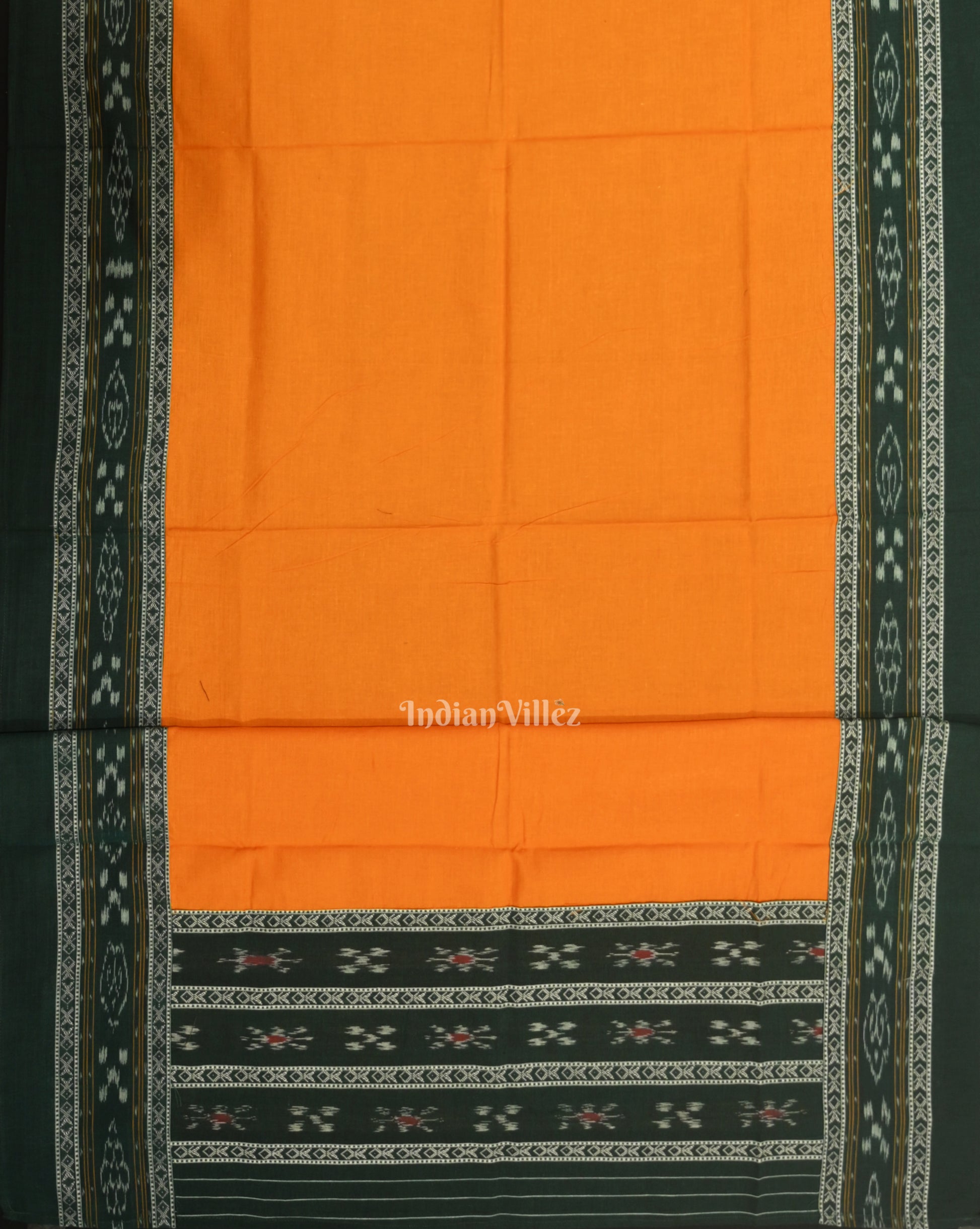 Green Yellow Pasapali Sambalpuri Cotton Dress set with Dupatta 
