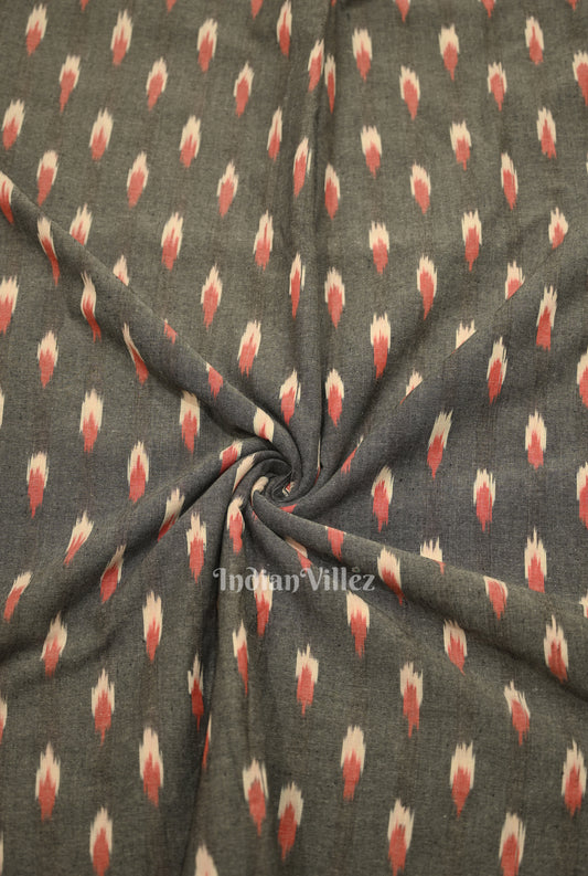Light Grey Pochampally Ikat Cotton Fabric