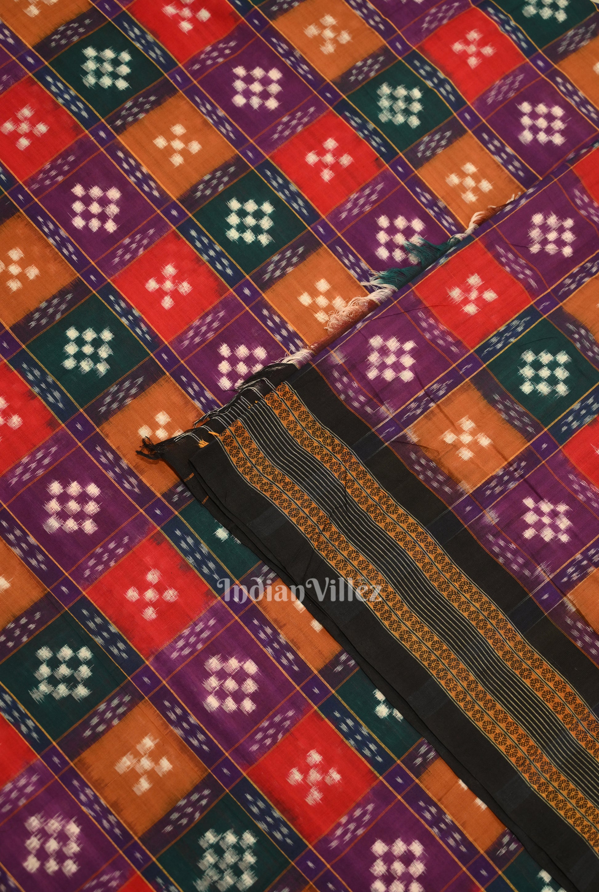 Multi Color  Pasapali Sambalpuri Ikat Cotton Fabric