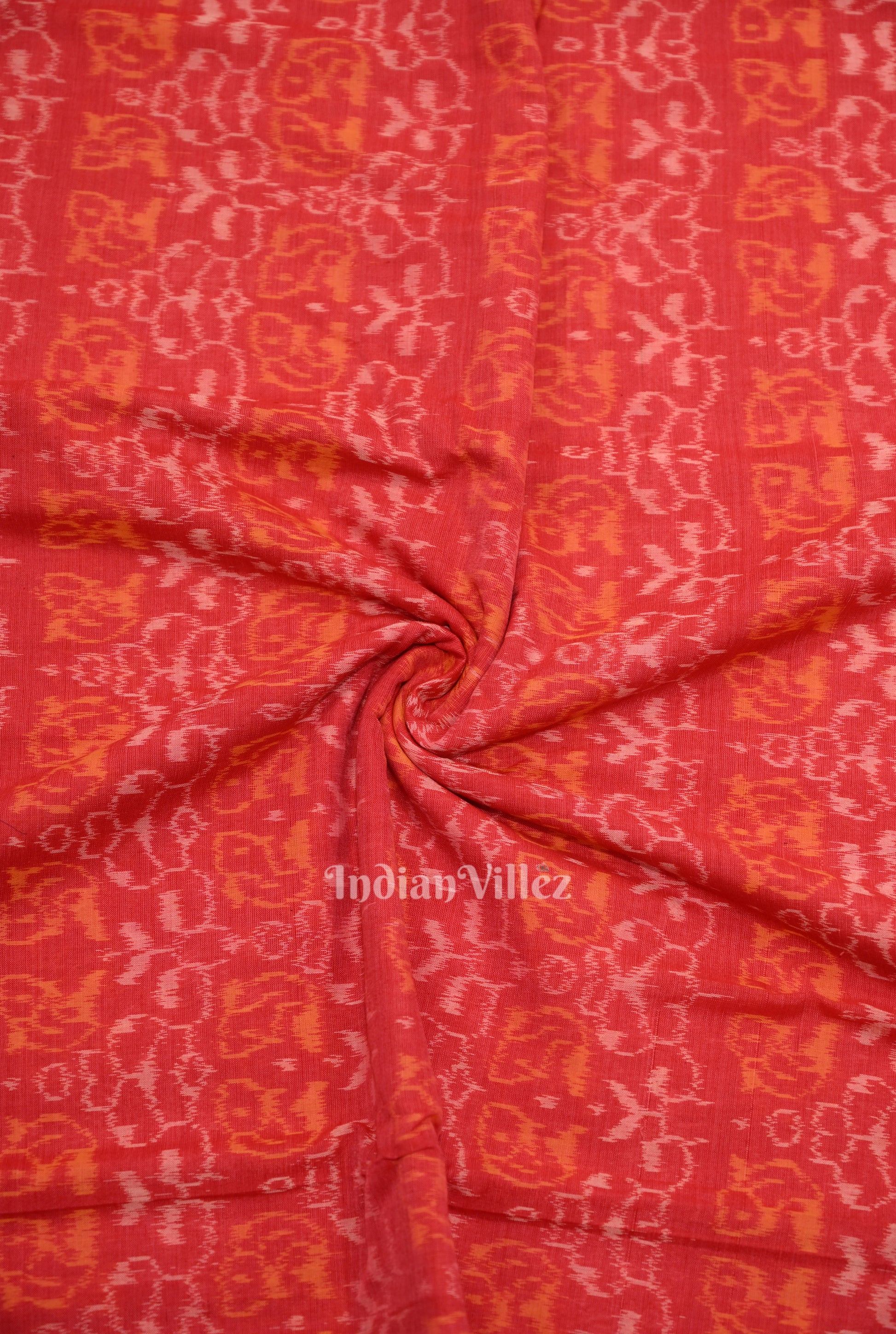Pink Tribal Theme Sambalpuri Ikat Cotton Fabric