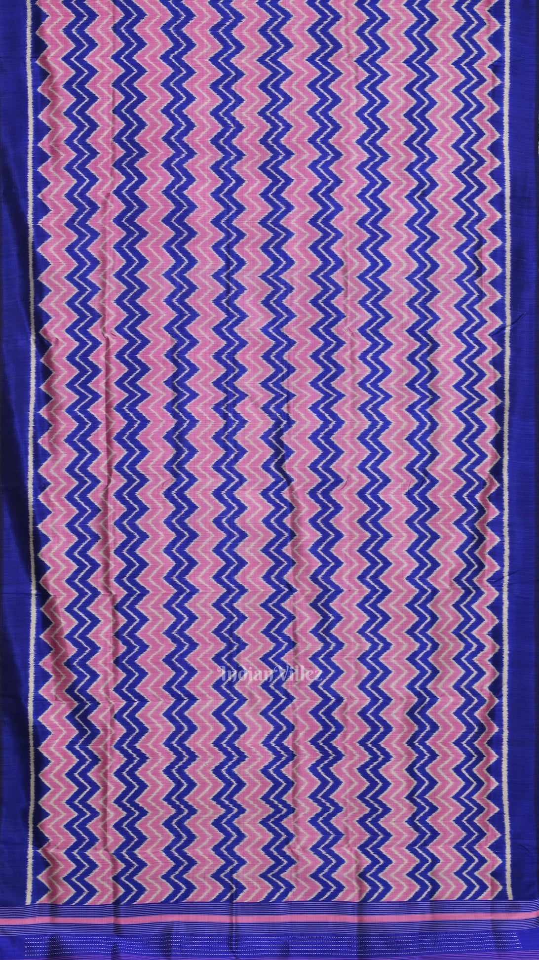Baby Pink Blue Odisha Ikat Contemporary Designer Saree 