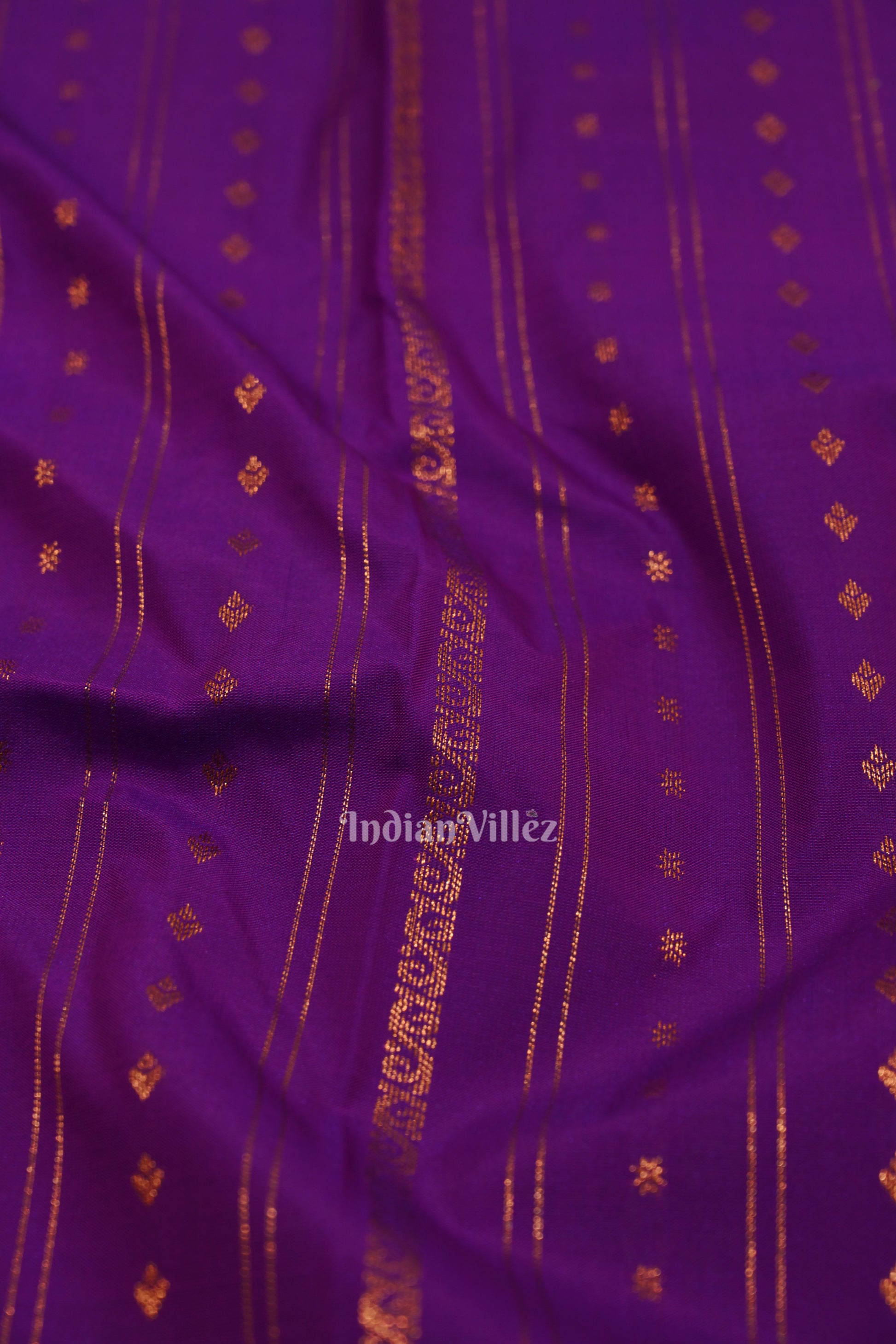 Violet  Bridal Brocade with Pista Border Kanjivaram Silk Saree