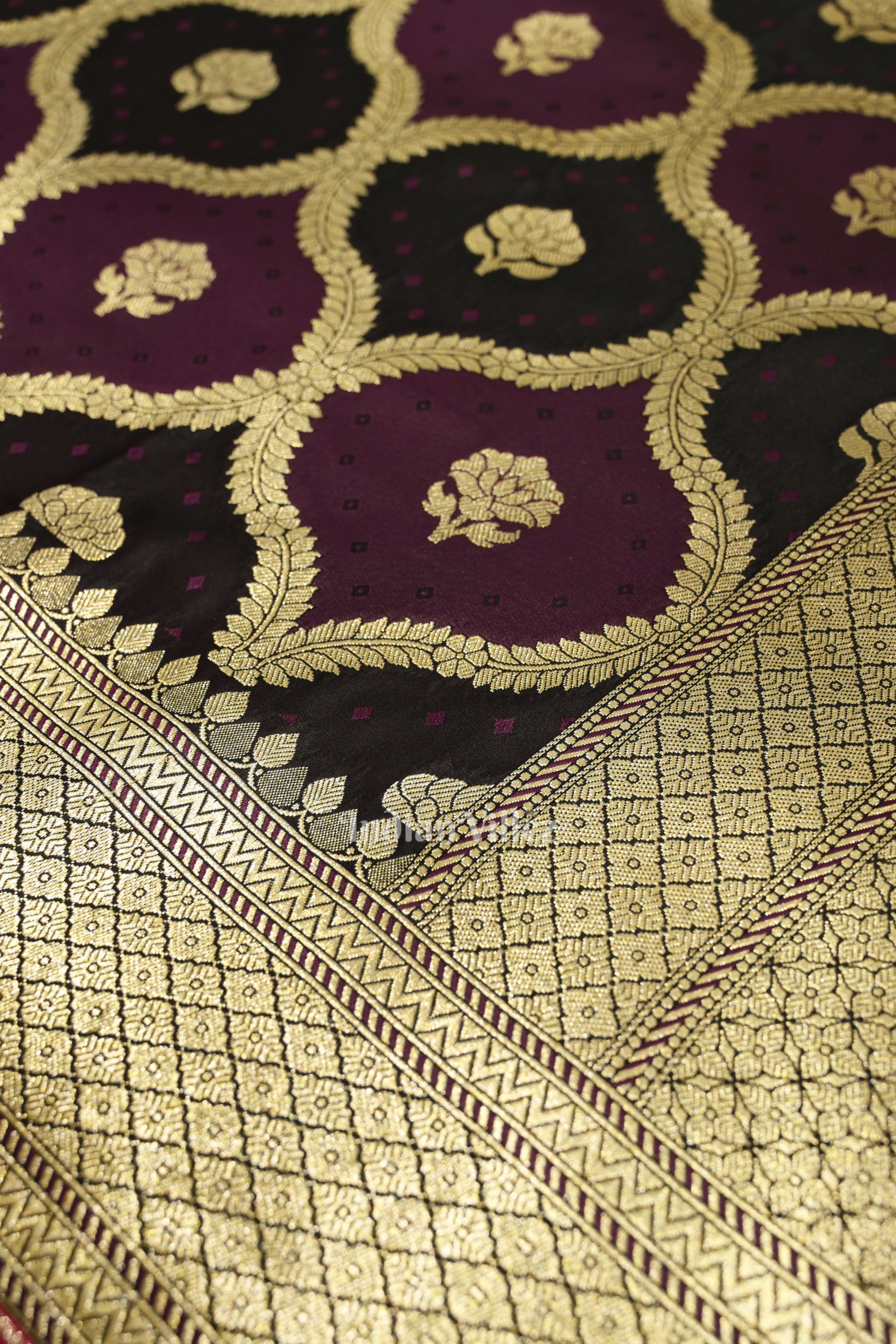 Violet Dual Tone Banarasi Mashru Silk Saree