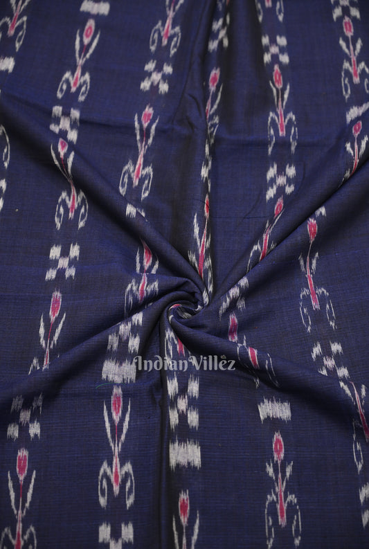 Blue Mayur Chandrika Sambalpuri Ikat Cotton Fabric