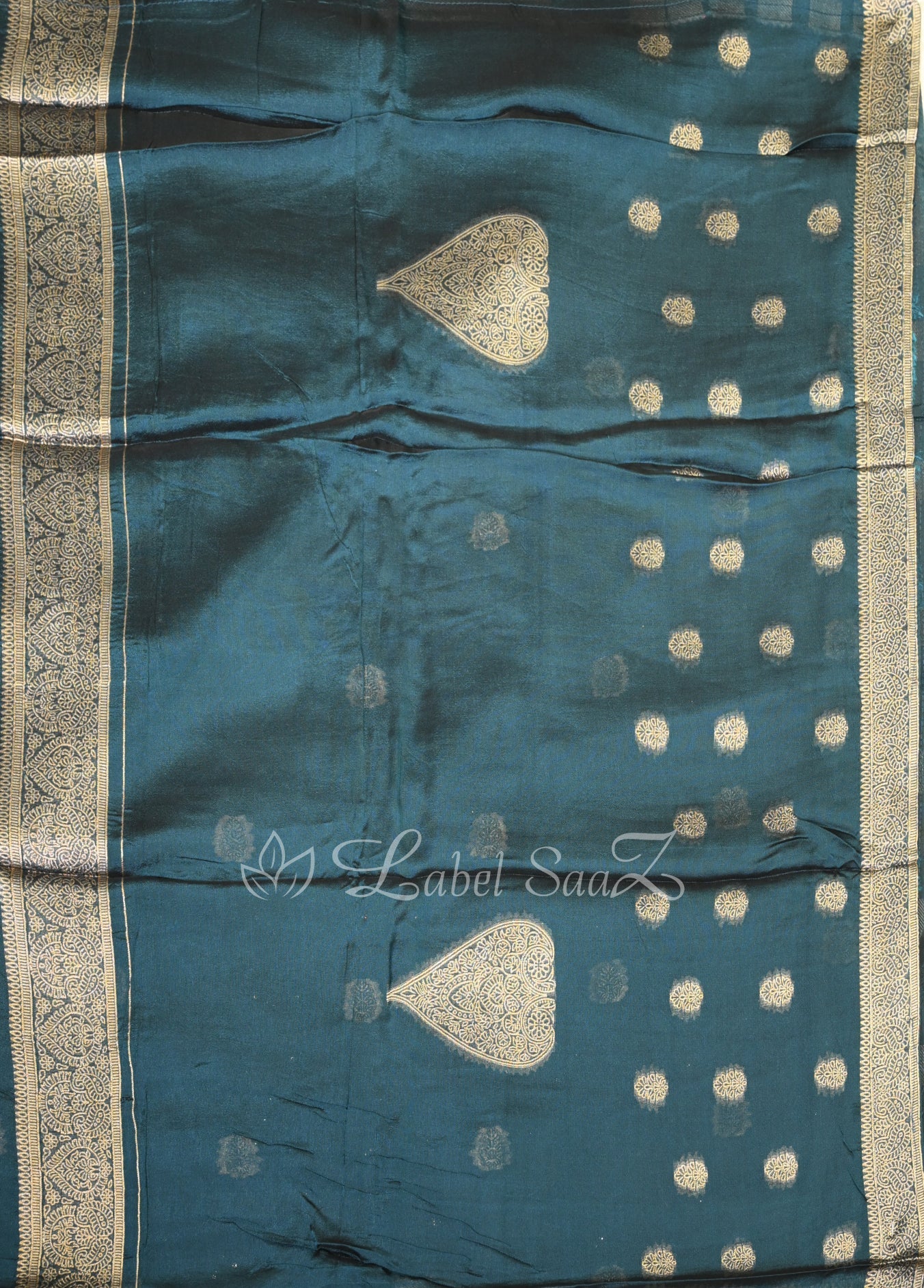 Peacock Blue Unstitched Salwar Suit 