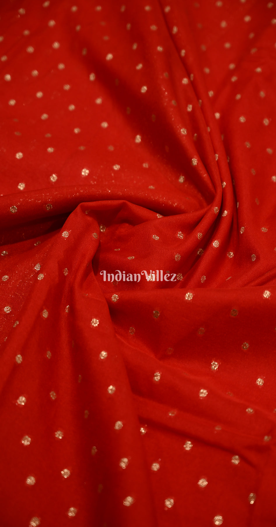 Red Pure Khaddi Gergette Banarasi with Nylon Weaving Saree