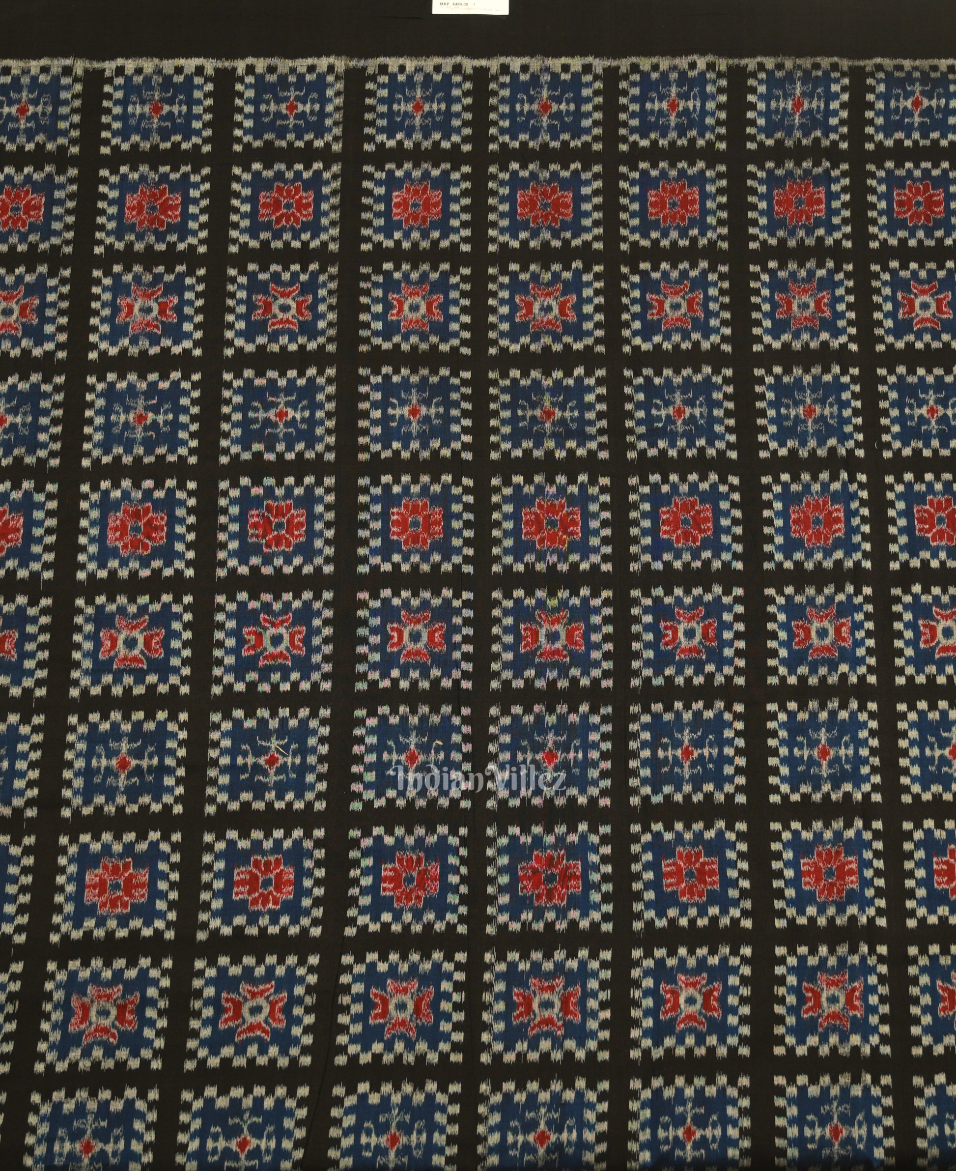 Black Blue Odisha Ikat Sambalpuri Dress Set & Dupatta 