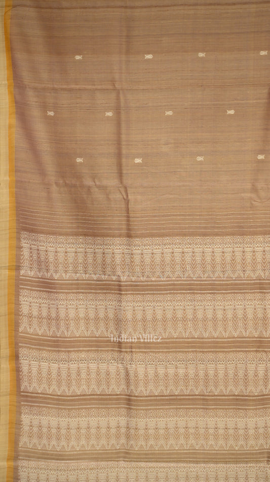 Golden Yellow Dual Tone Gopalpur Tussar Silk Saree 