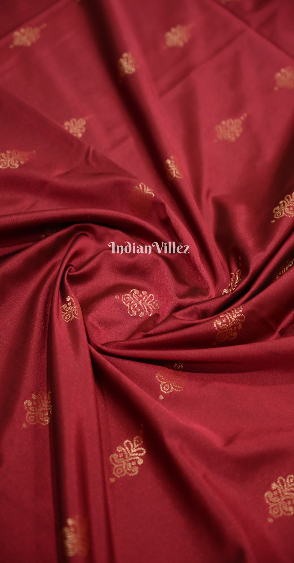 Maroon Bottle Green Buttas Design Kanjivaram Silk Saree
