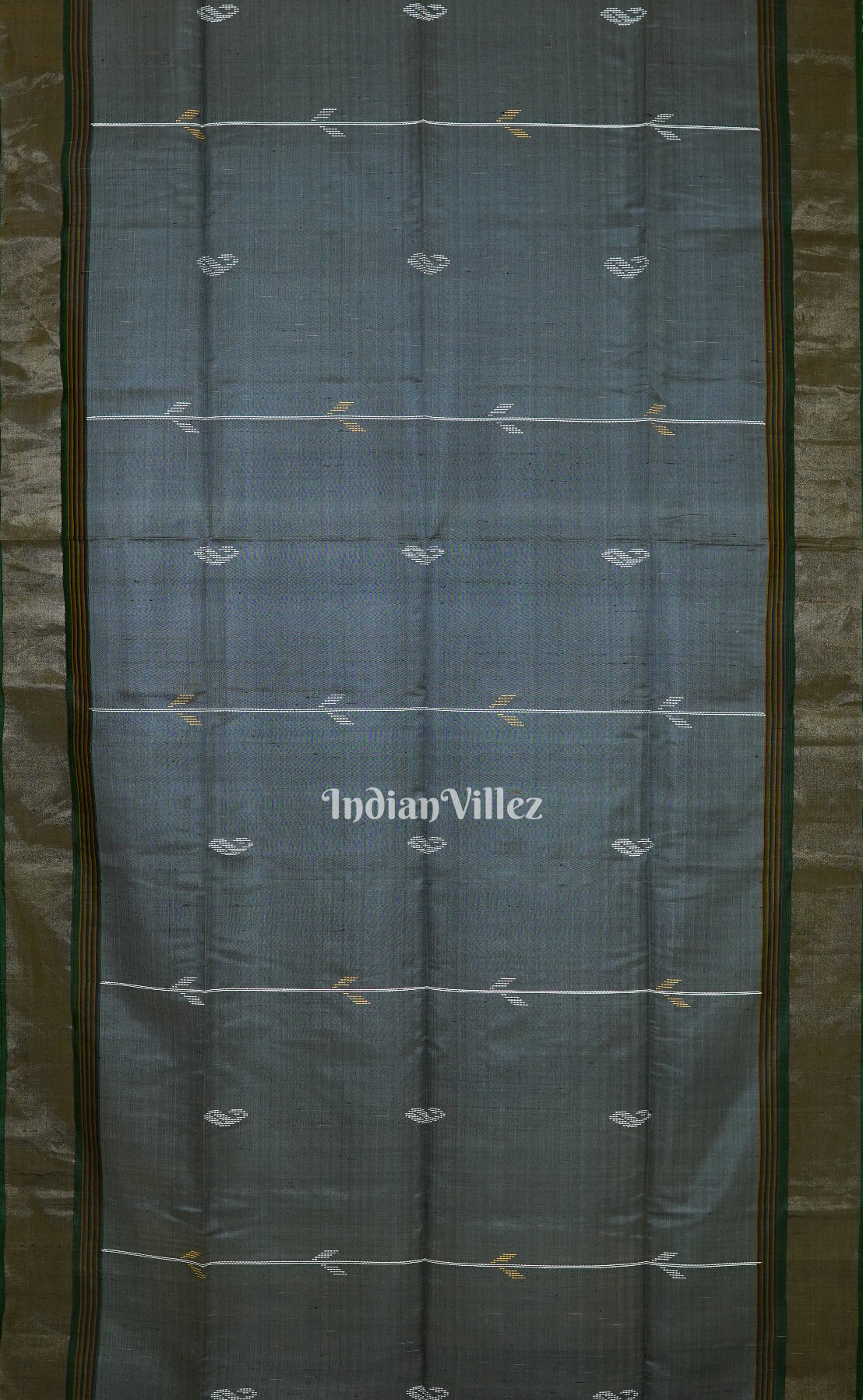 Gray With Multicolor Handwoven South Soft Silk Saree