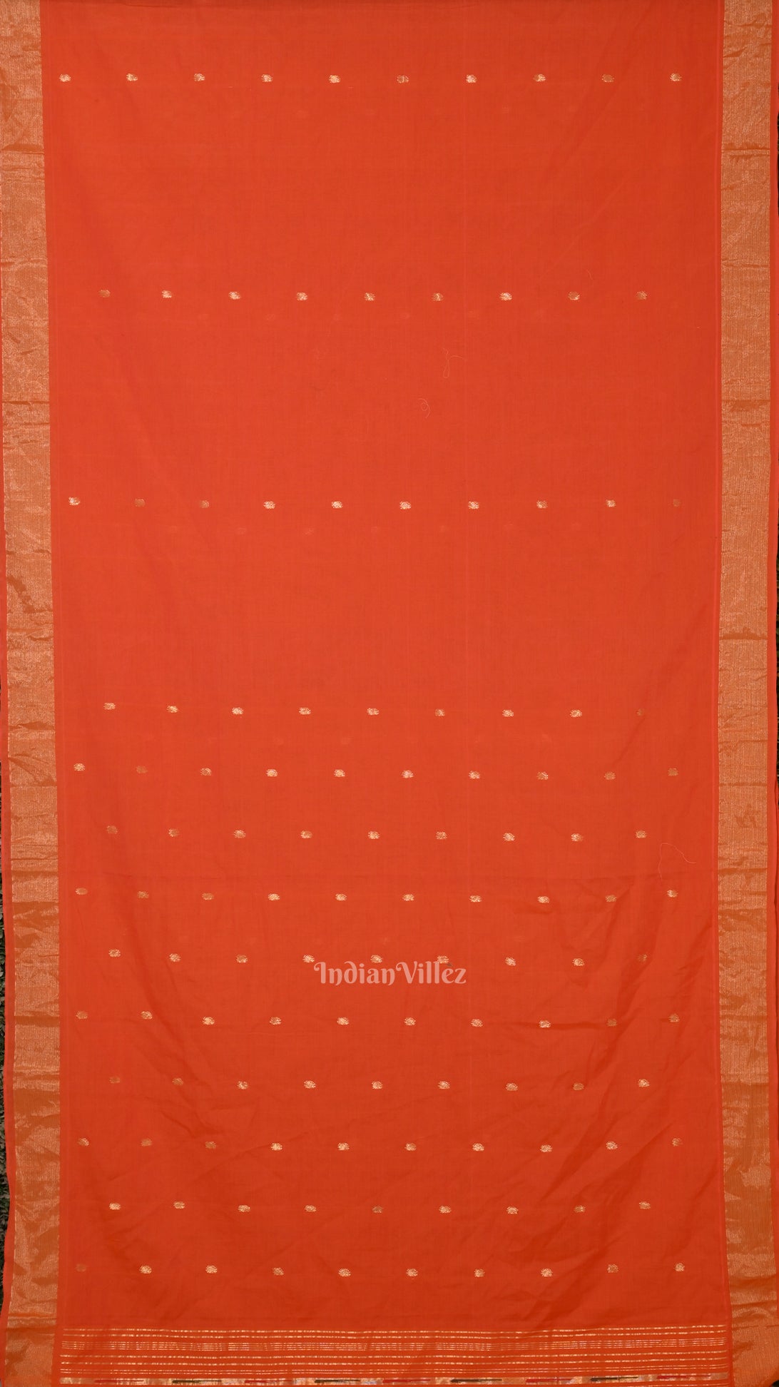 Orange Rich Pallu  Cotton Paithani  Saree