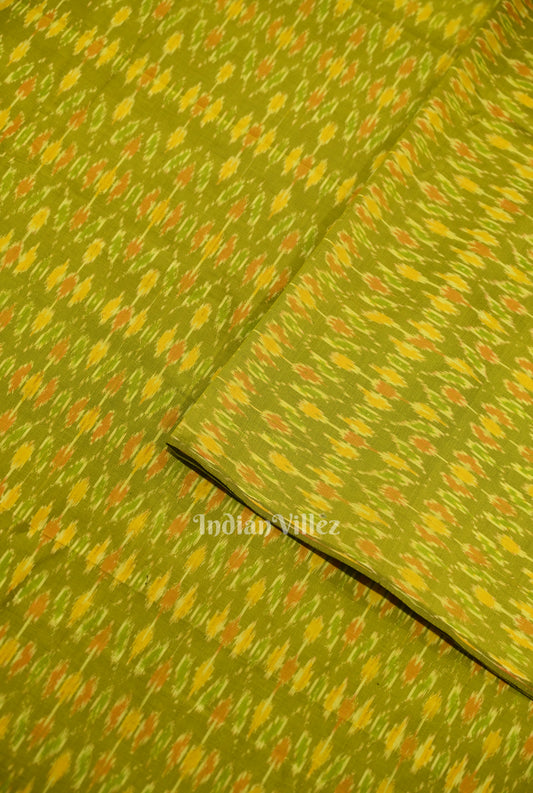 Mehendi Green Pochampally Ikat Silk & Cotton (Sico) Fabric