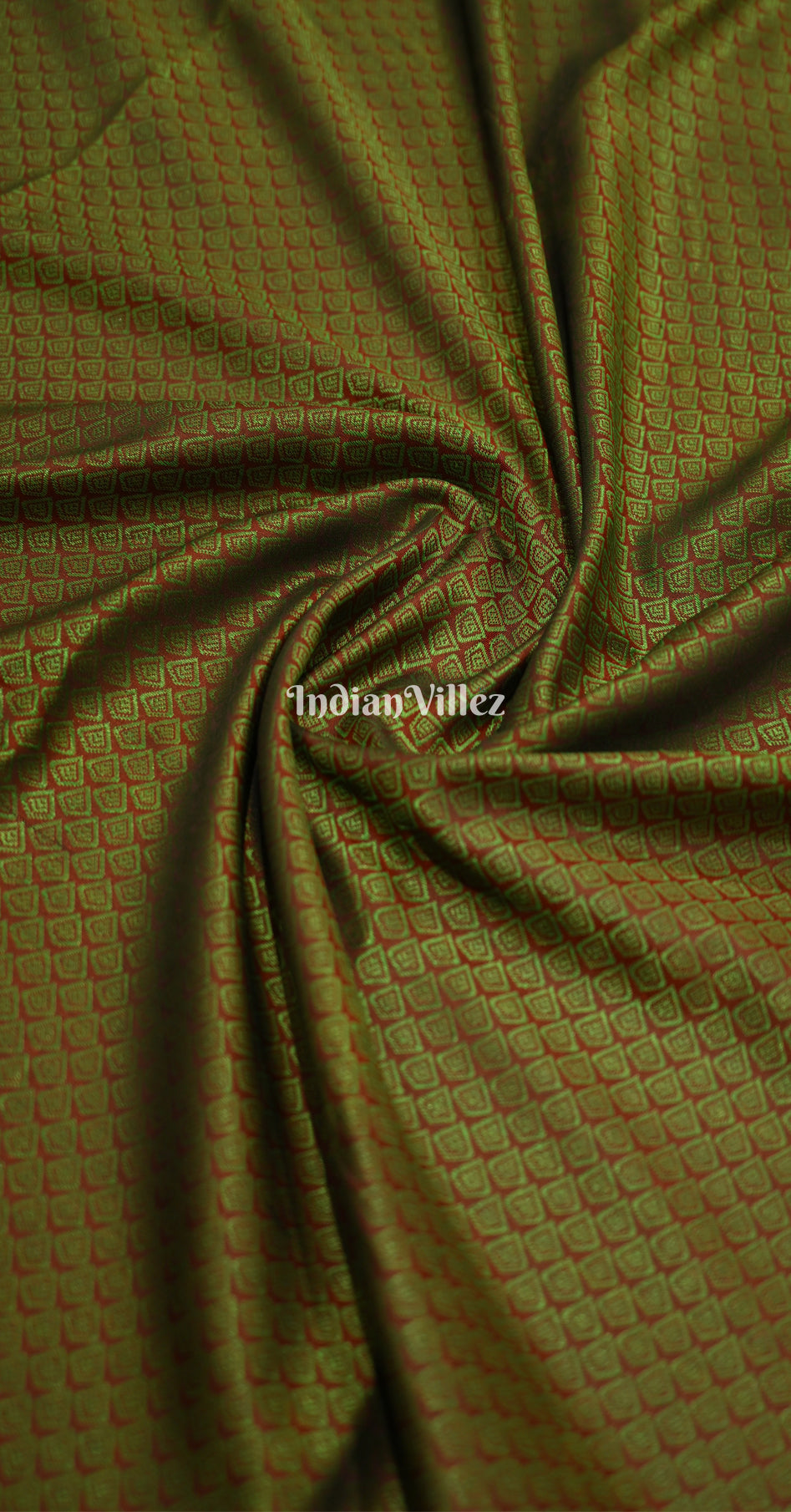 Mehendi Green Red  Kanjivaram Silk Saree