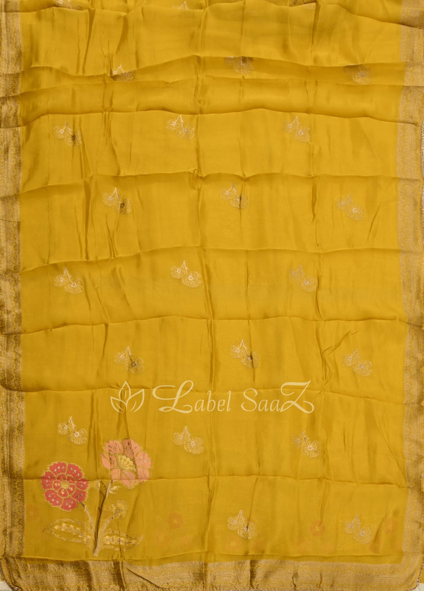 Mustard Yellow Unstitched Salwar Suit 